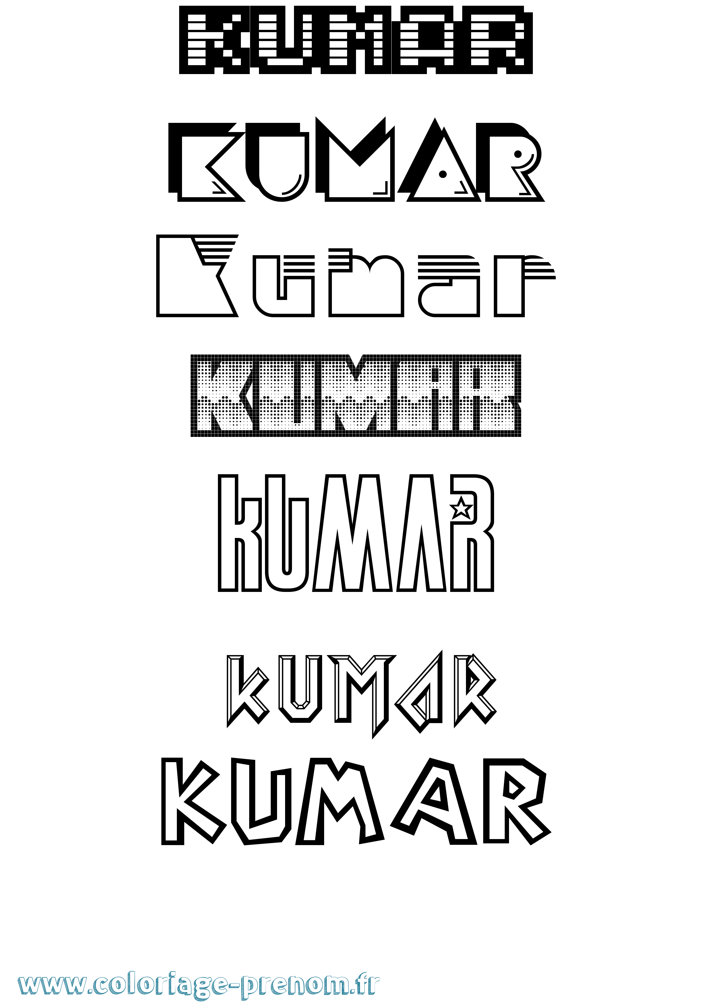 Coloriage prénom Kumar Jeux Vidéos