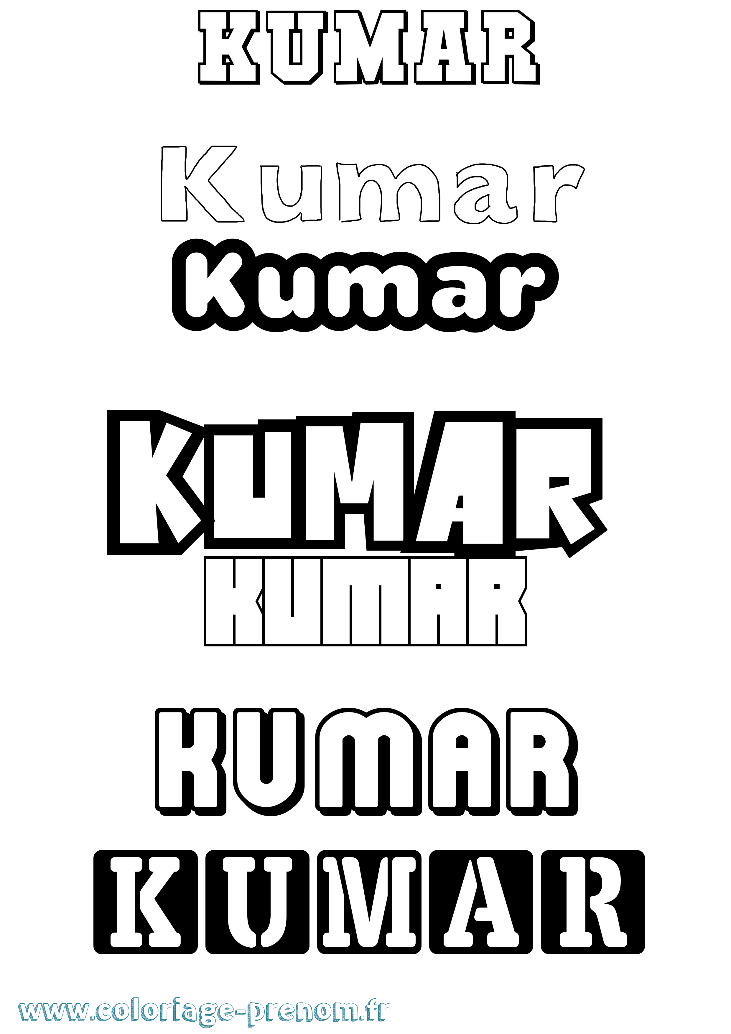 Coloriage prénom Kumar Simple