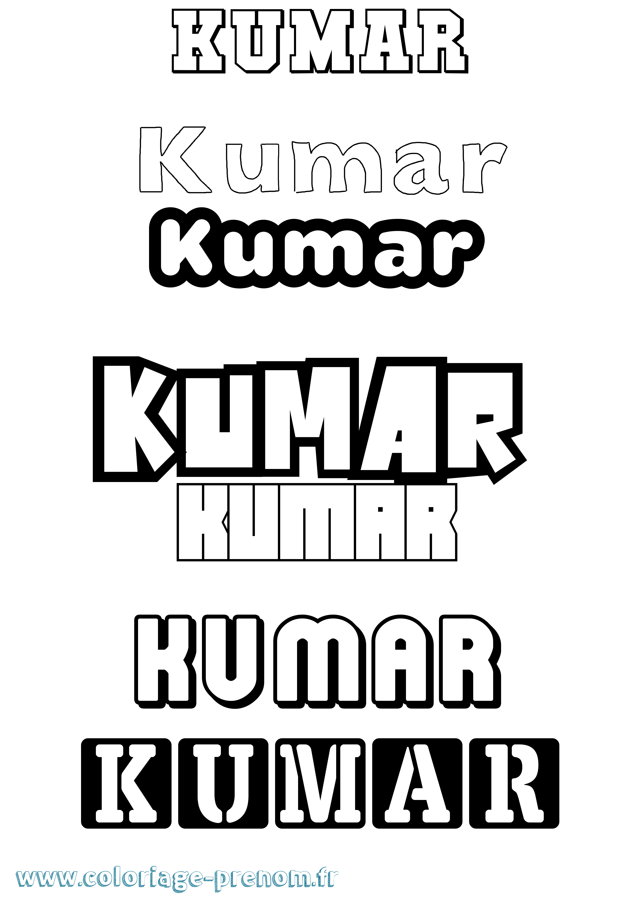 Coloriage Kumar Simple Coloriage prénom Kumar Simple