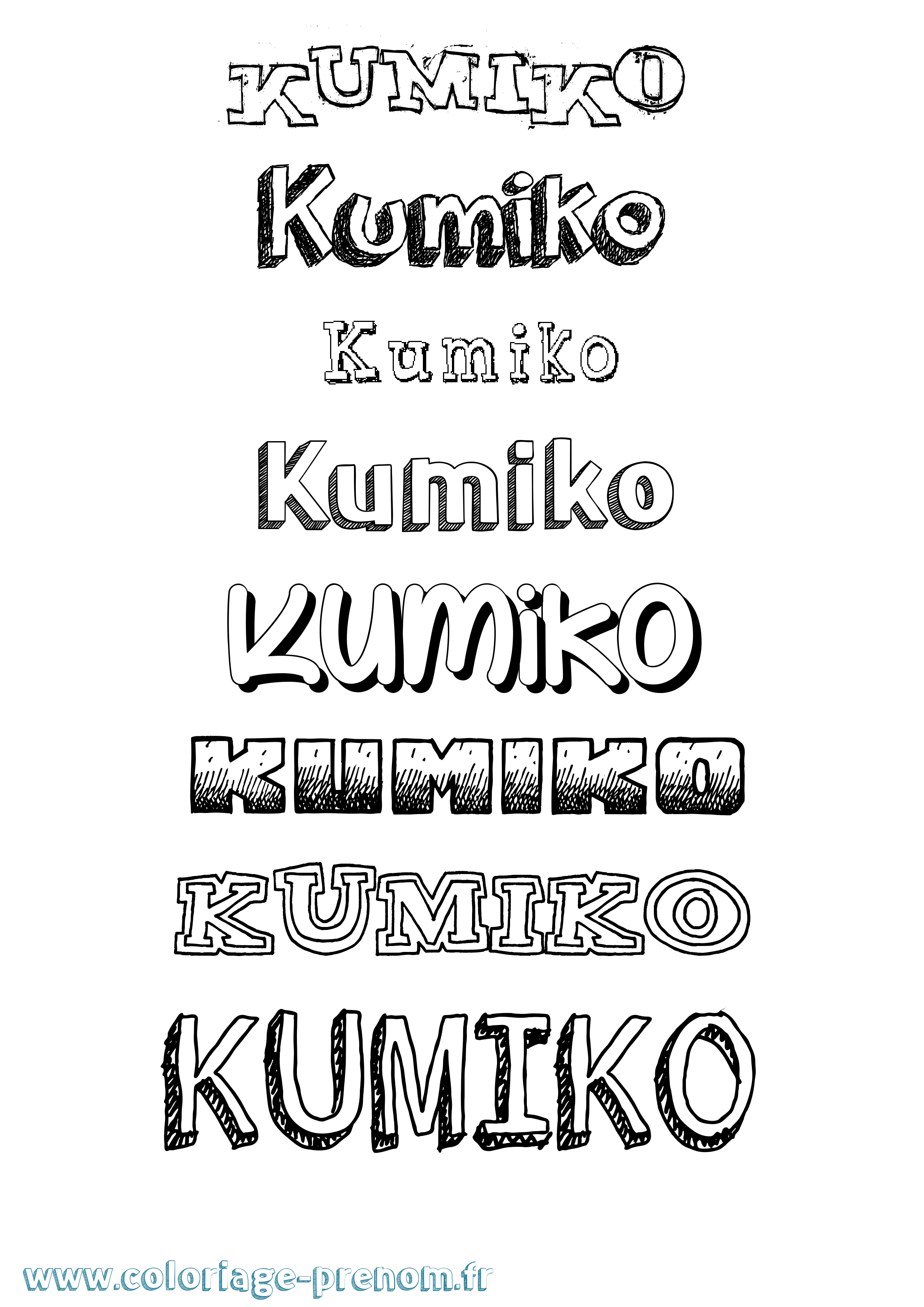 Coloriage prénom Kumiko Dessiné