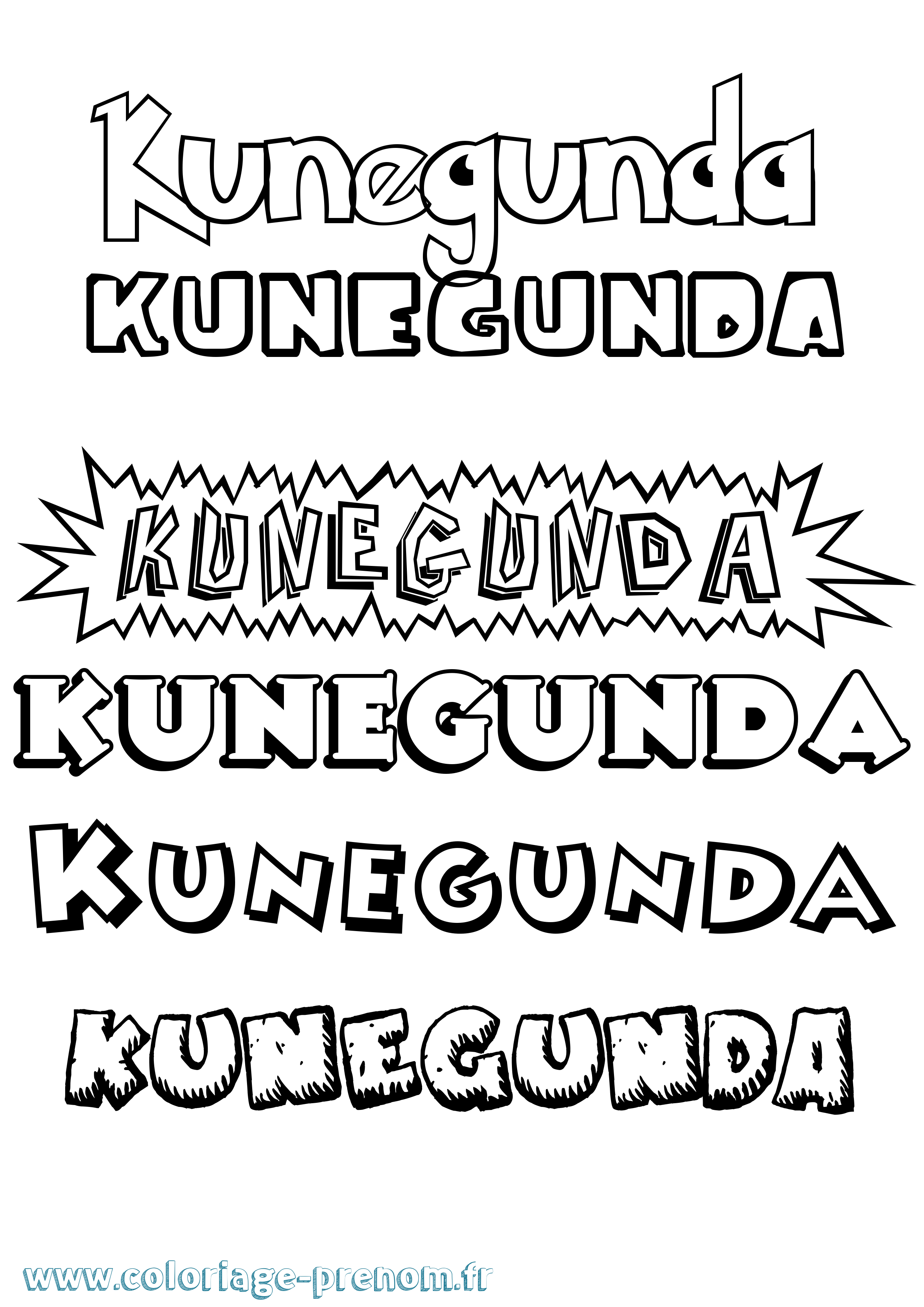 Coloriage Kunegunda Dessin Animé Coloriage prénom Kunegunda Dessin Animé