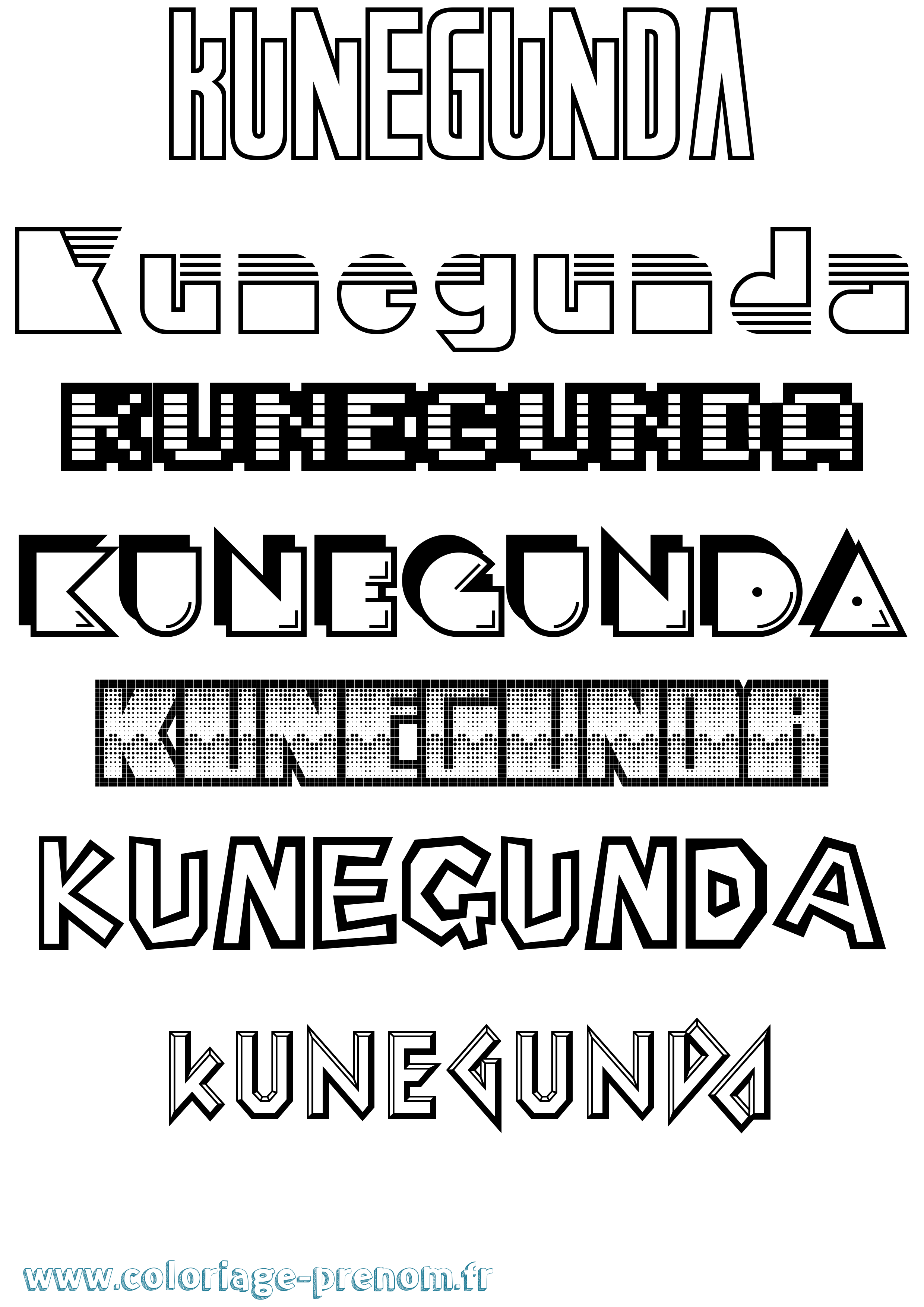 Coloriage Kunegunda Jeux Vidéos Coloriage prénom Kunegunda Jeux Vidéos
