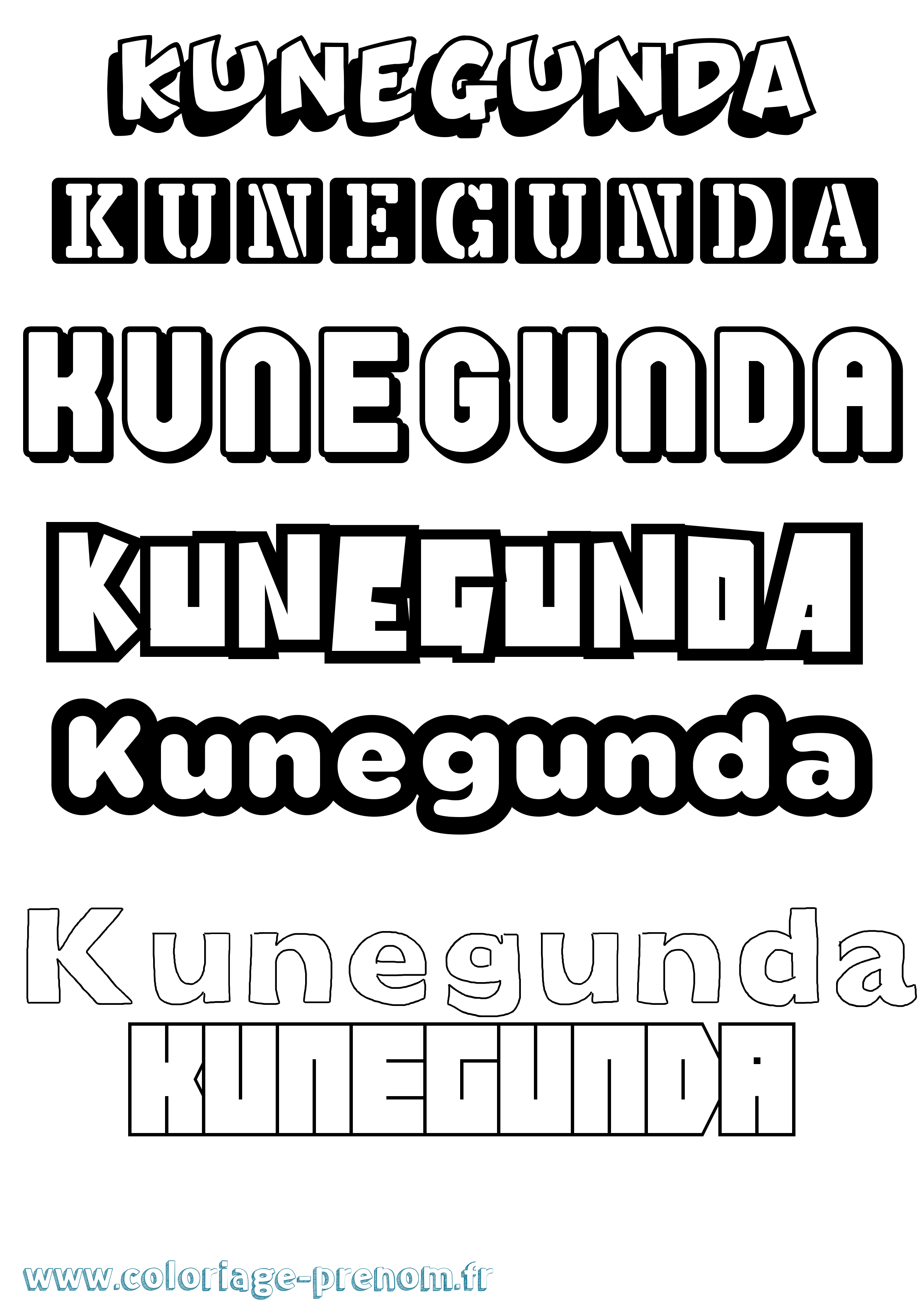 Coloriage Kunegunda Simple Coloriage prénom Kunegunda Simple