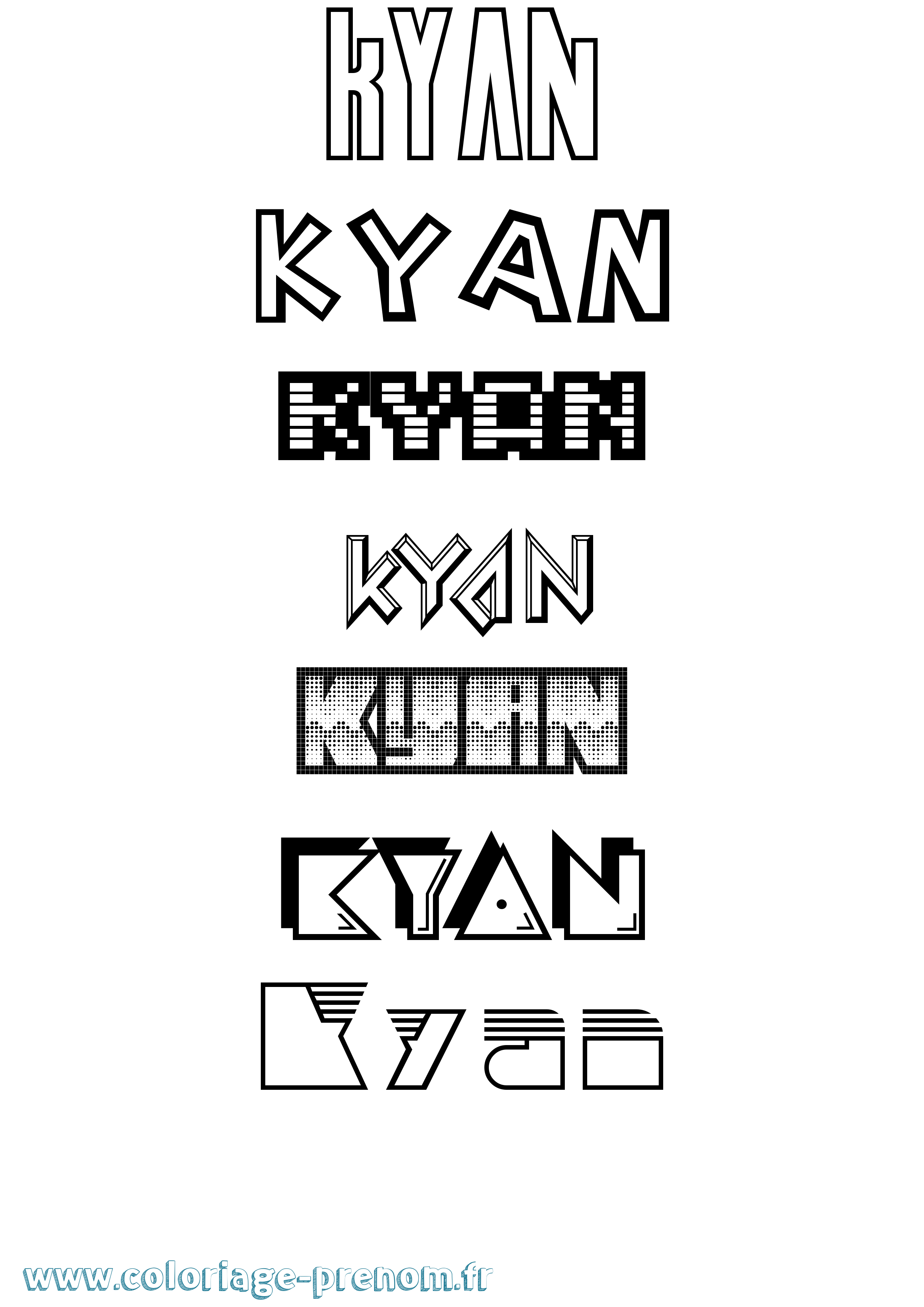Coloriage prénom Kyan Jeux Vidéos