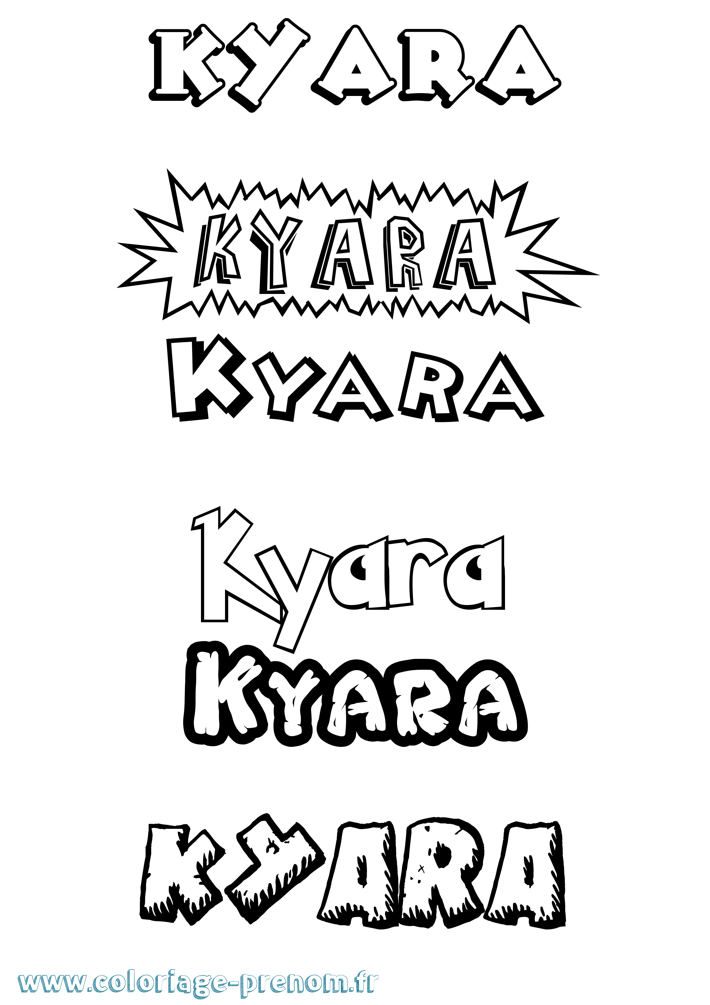 Coloriage prénom Kyara Dessin Animé