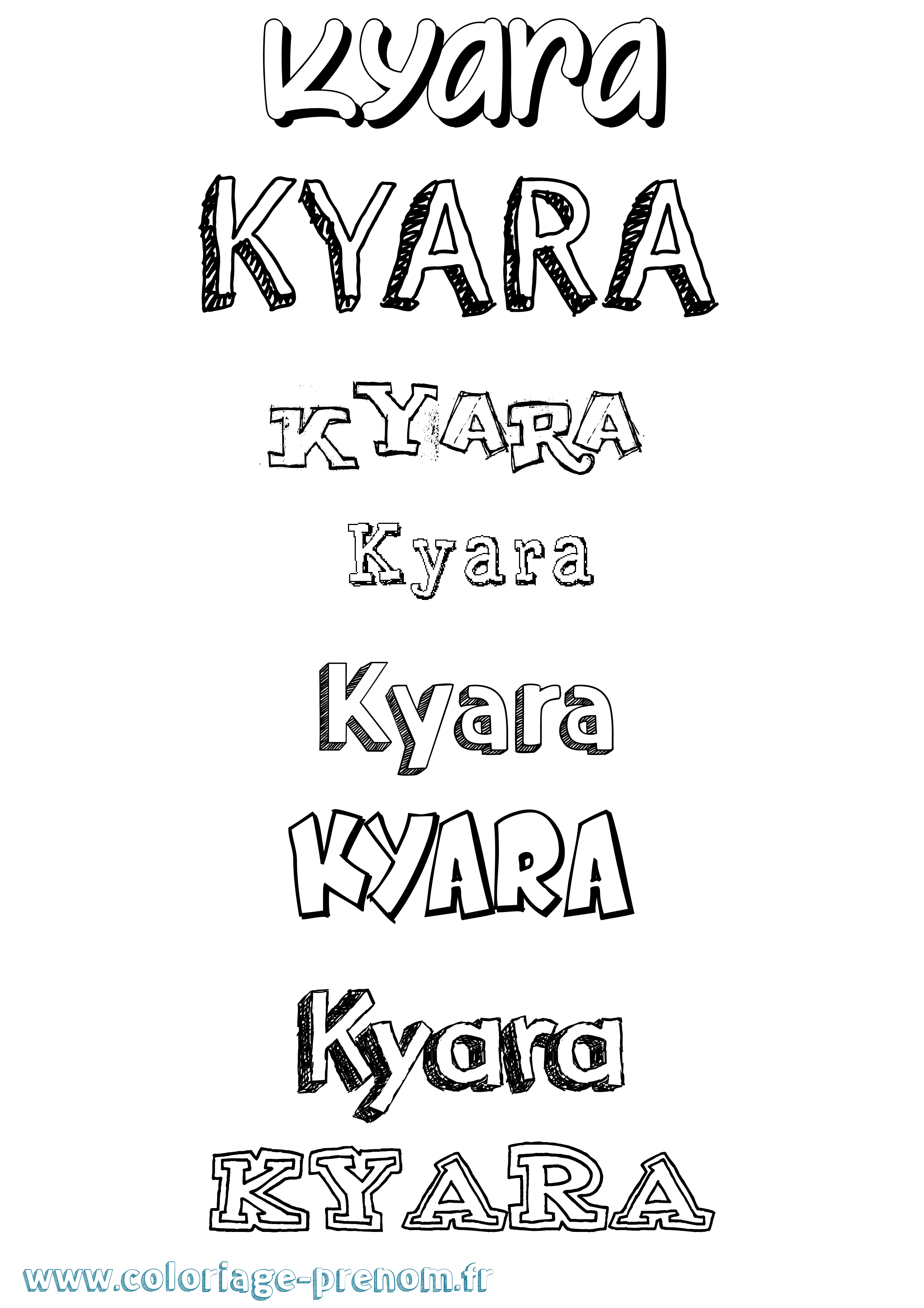Coloriage prénom Kyara Dessiné