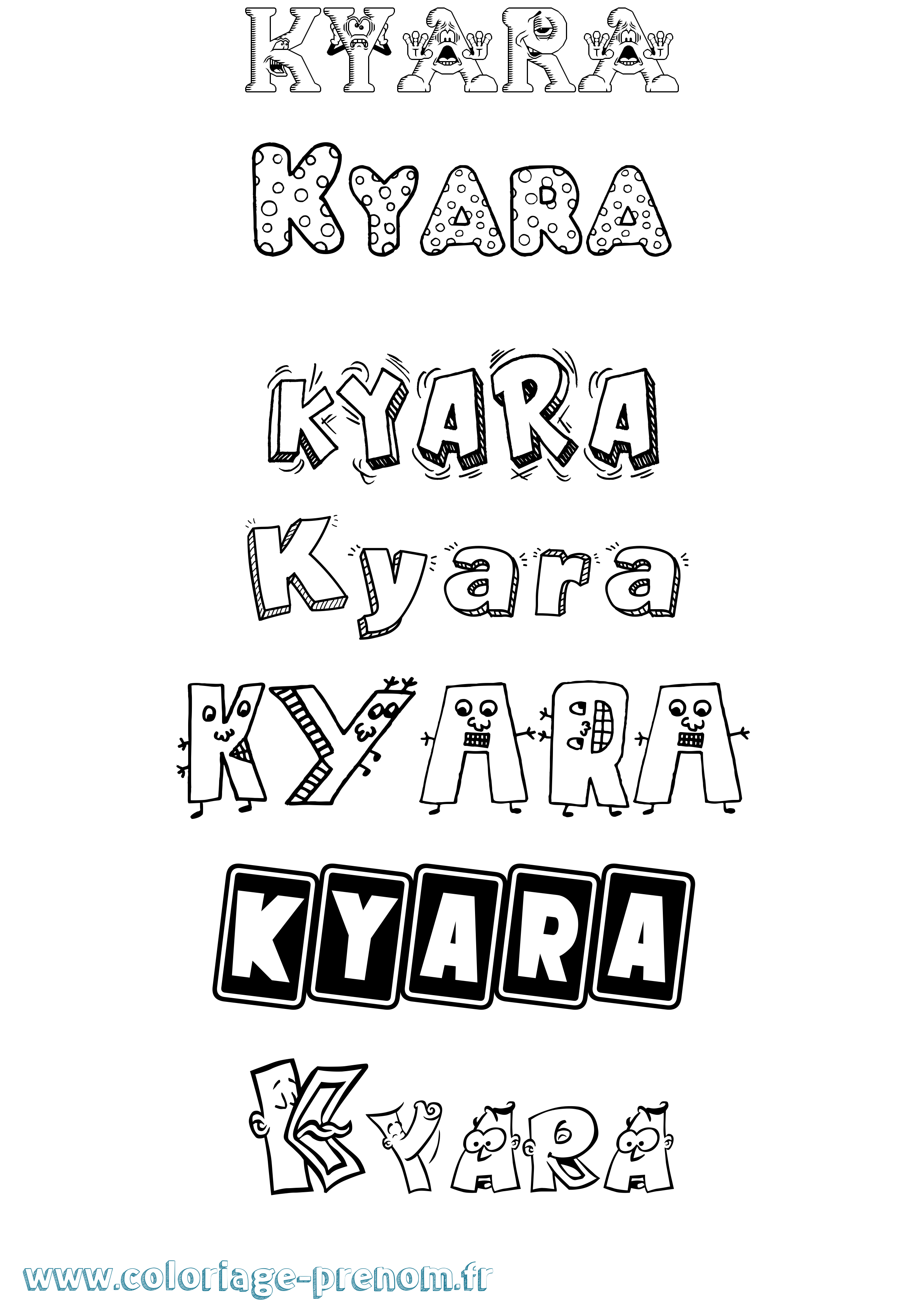 Coloriage prénom Kyara Fun