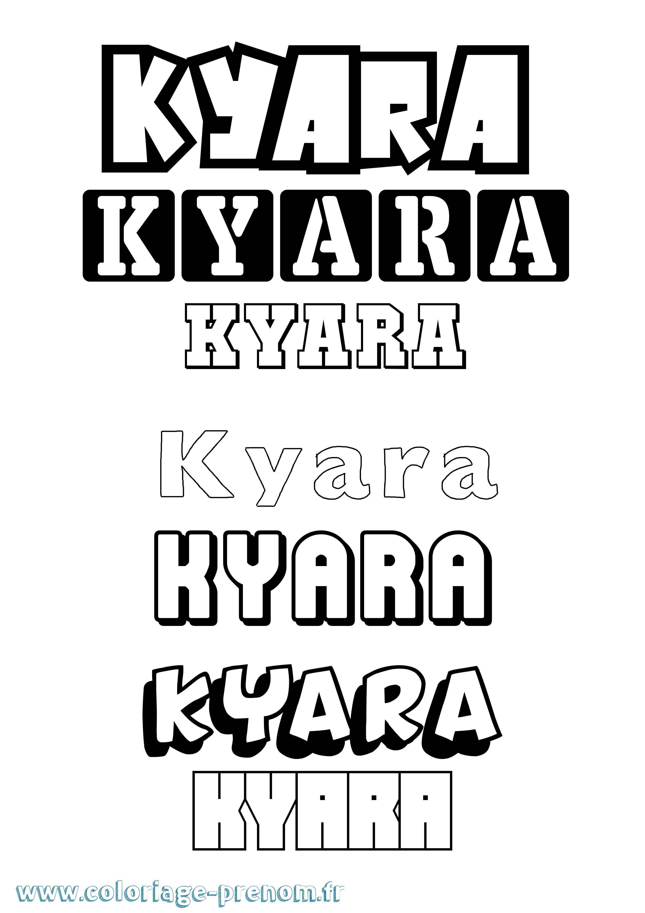 Coloriage prénom Kyara Simple