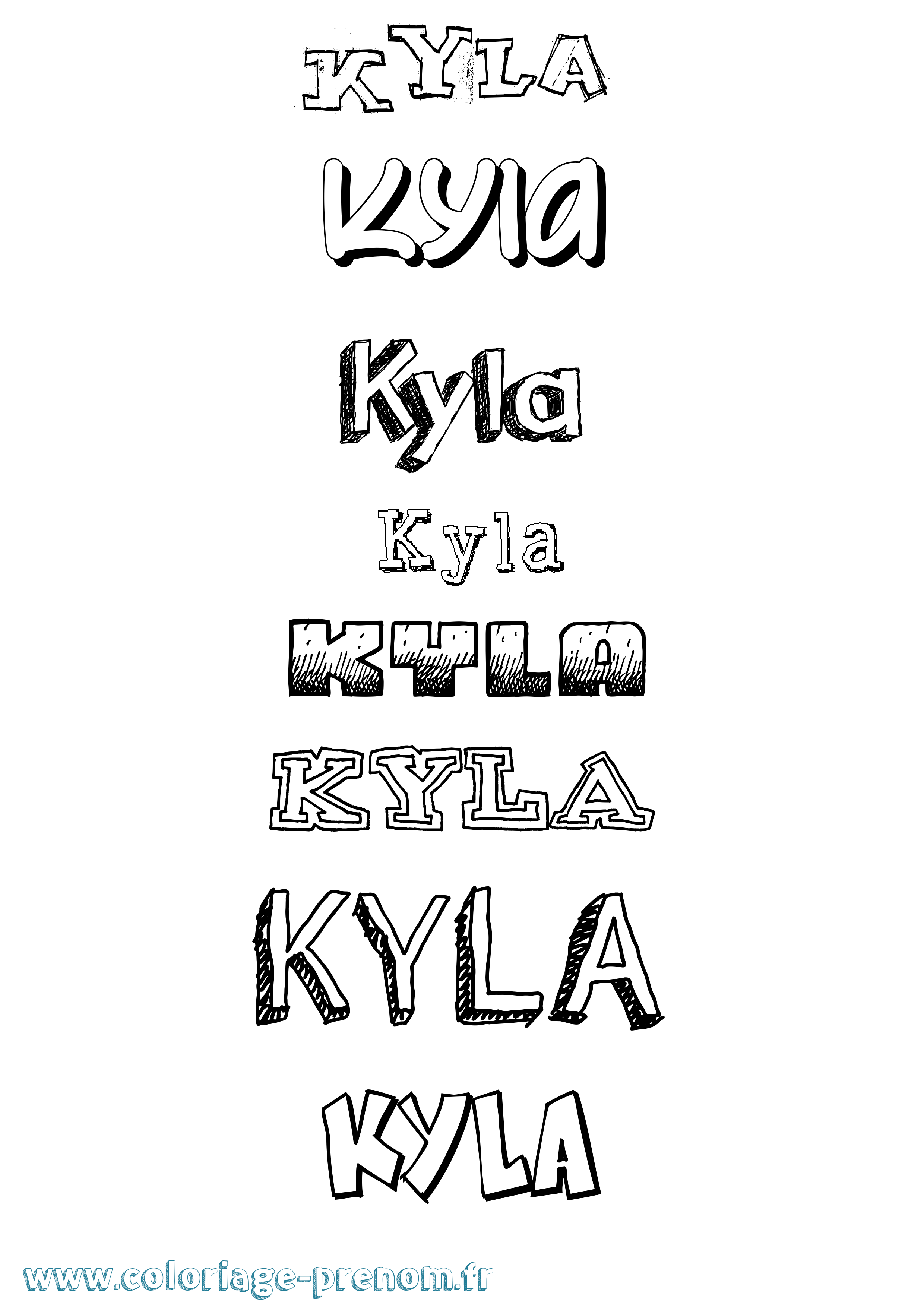 Coloriage prénom Kyla Dessiné