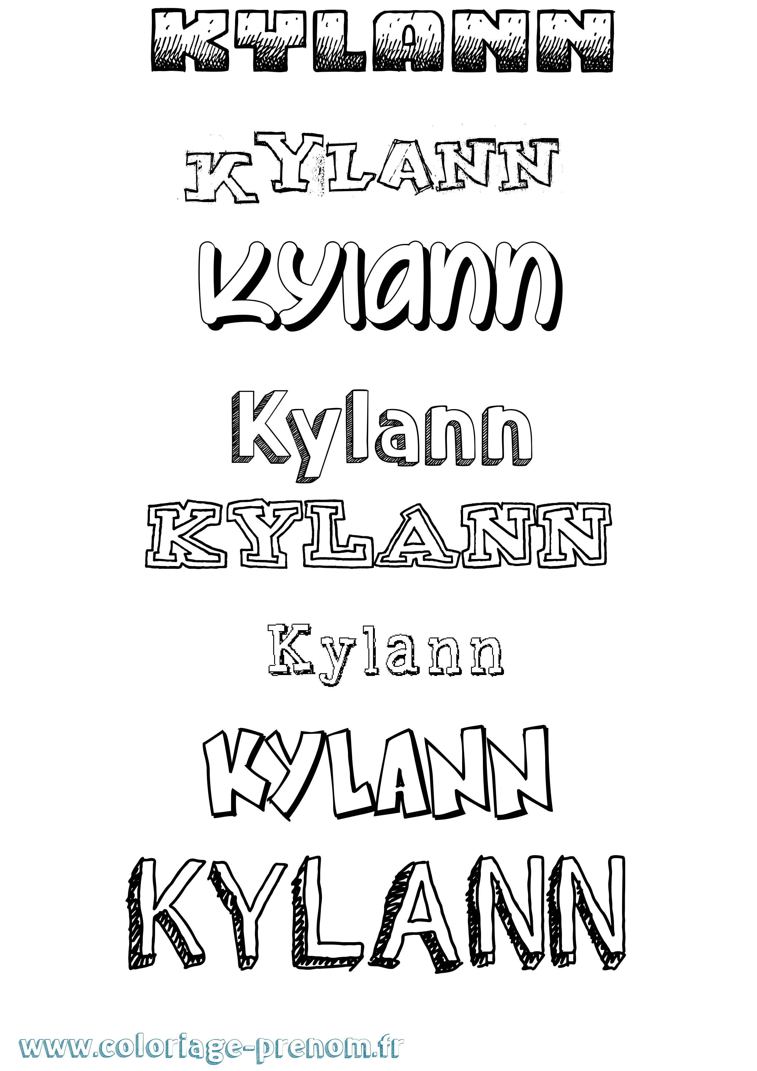 Coloriage prénom Kylann Dessiné