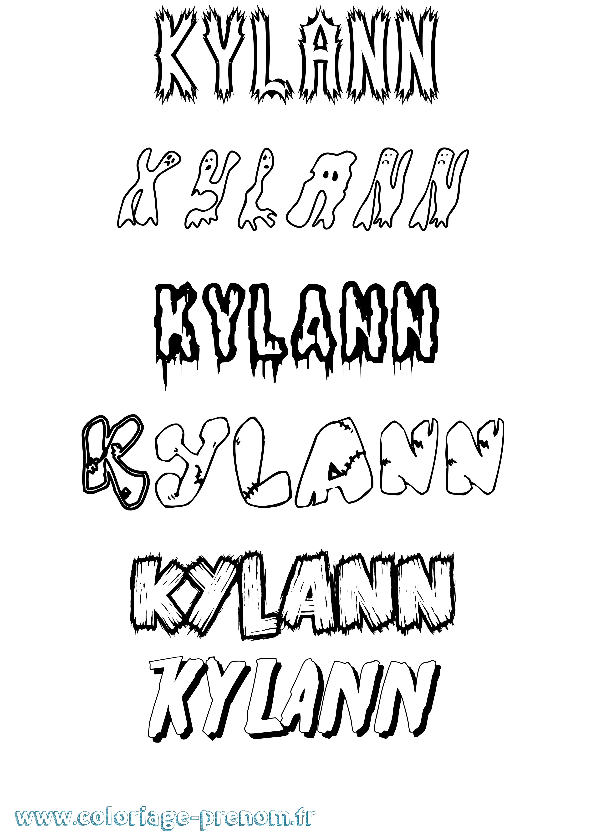 Coloriage prénom Kylann Frisson