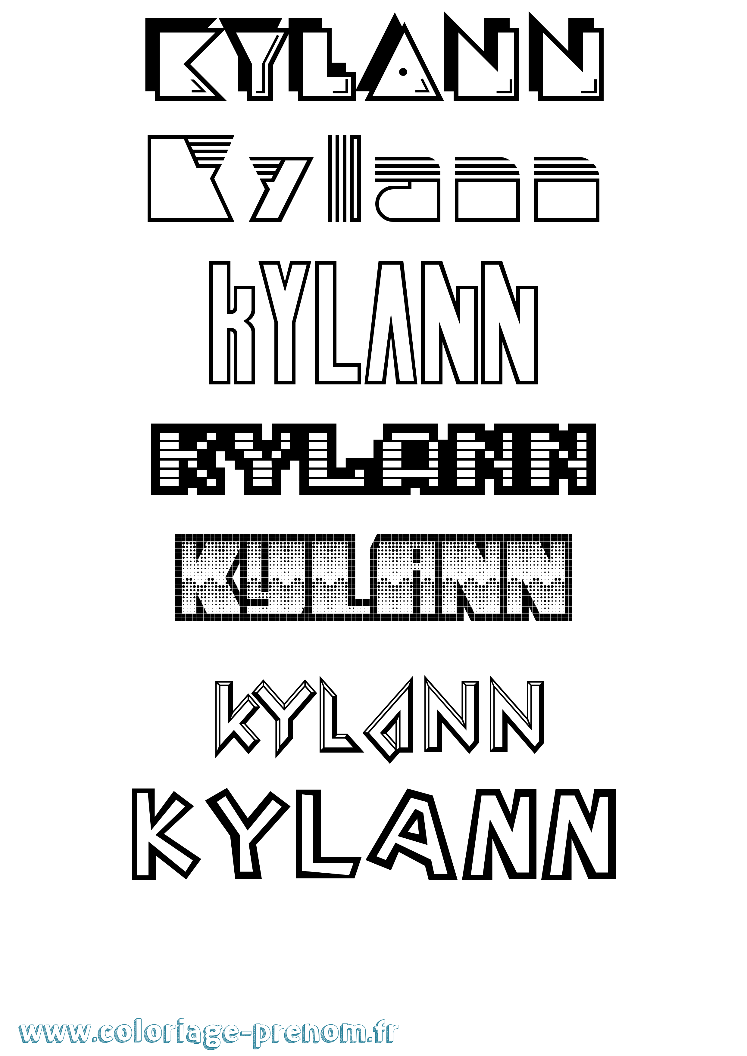 Coloriage prénom Kylann Jeux Vidéos