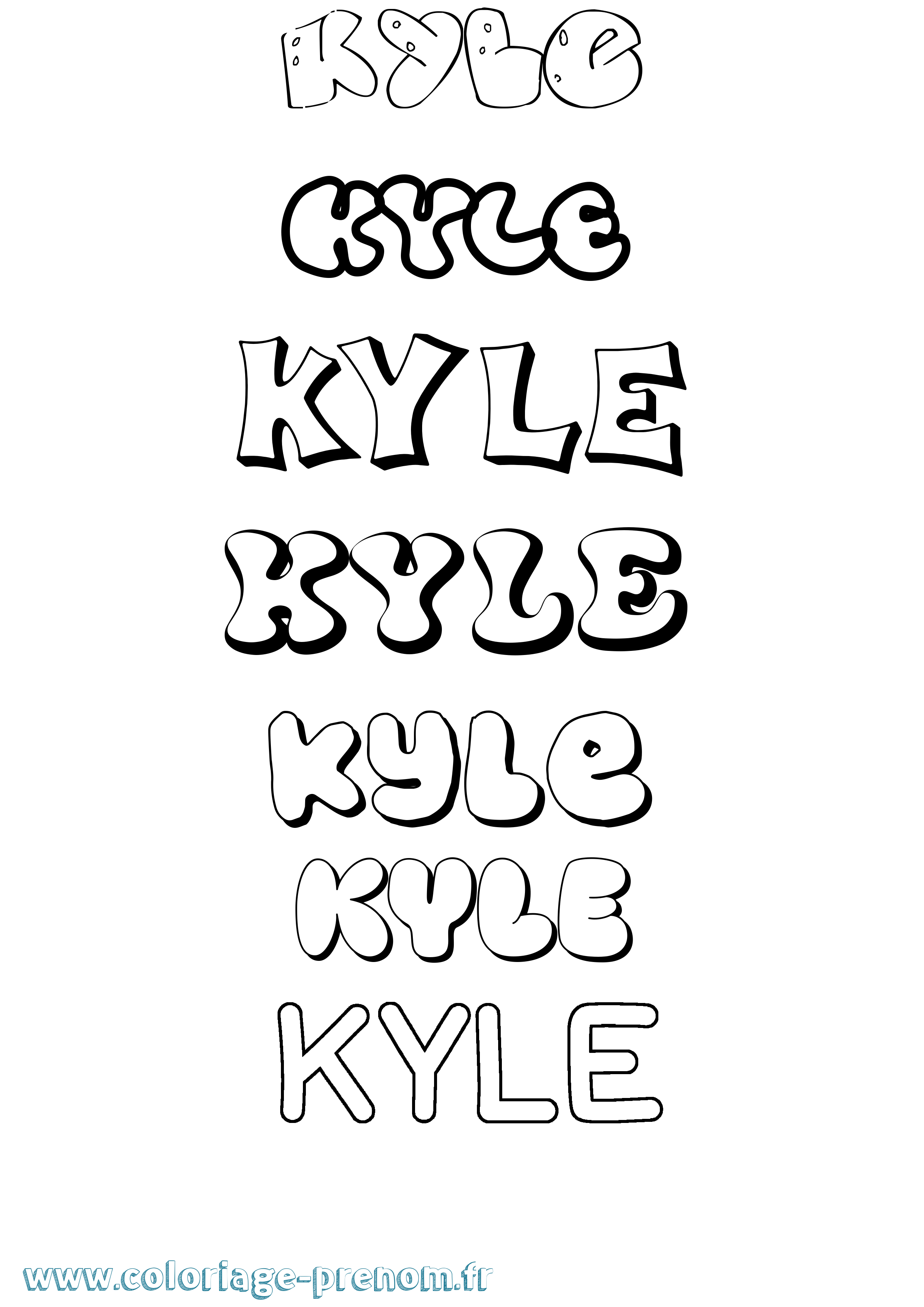 Coloriage Kyle Coloriage prénom Kyle