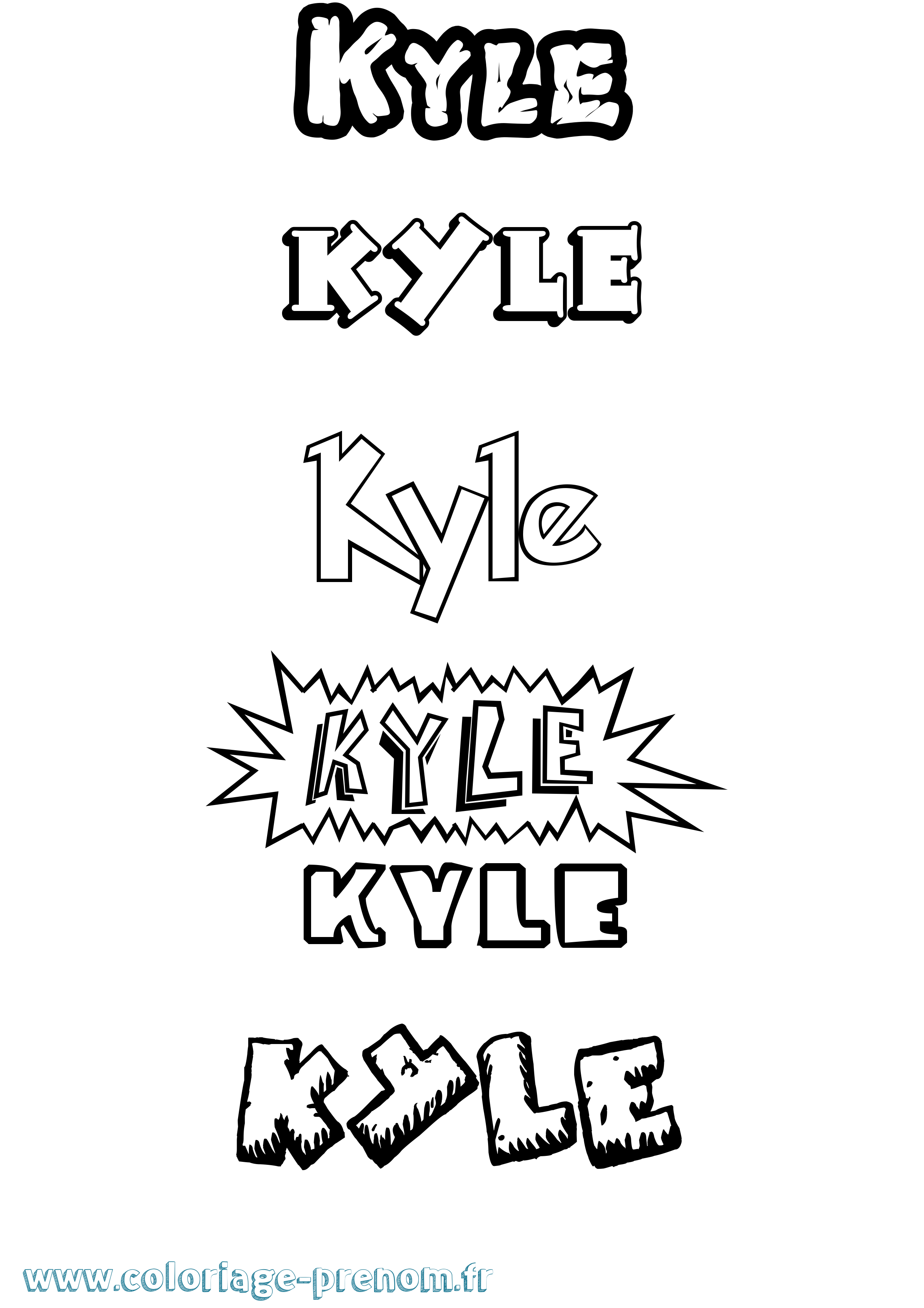 Coloriage Kyle Coloriage prénom Kyle