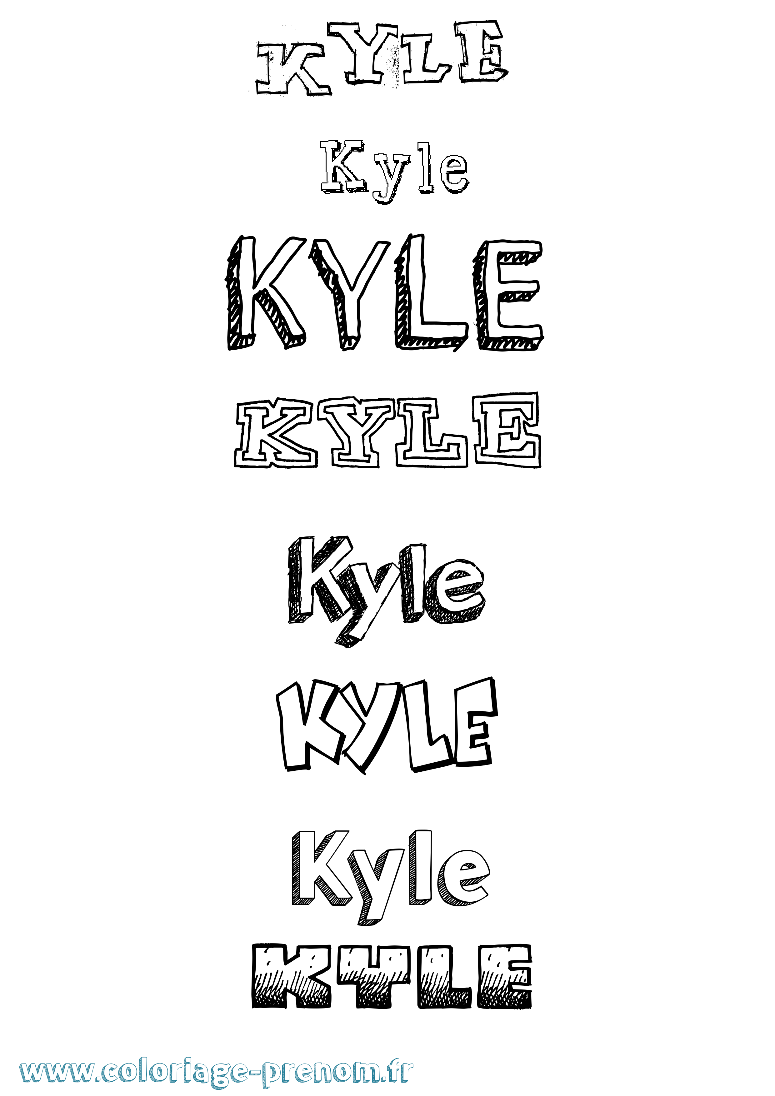 Coloriage Kyle Coloriage prénom Kyle