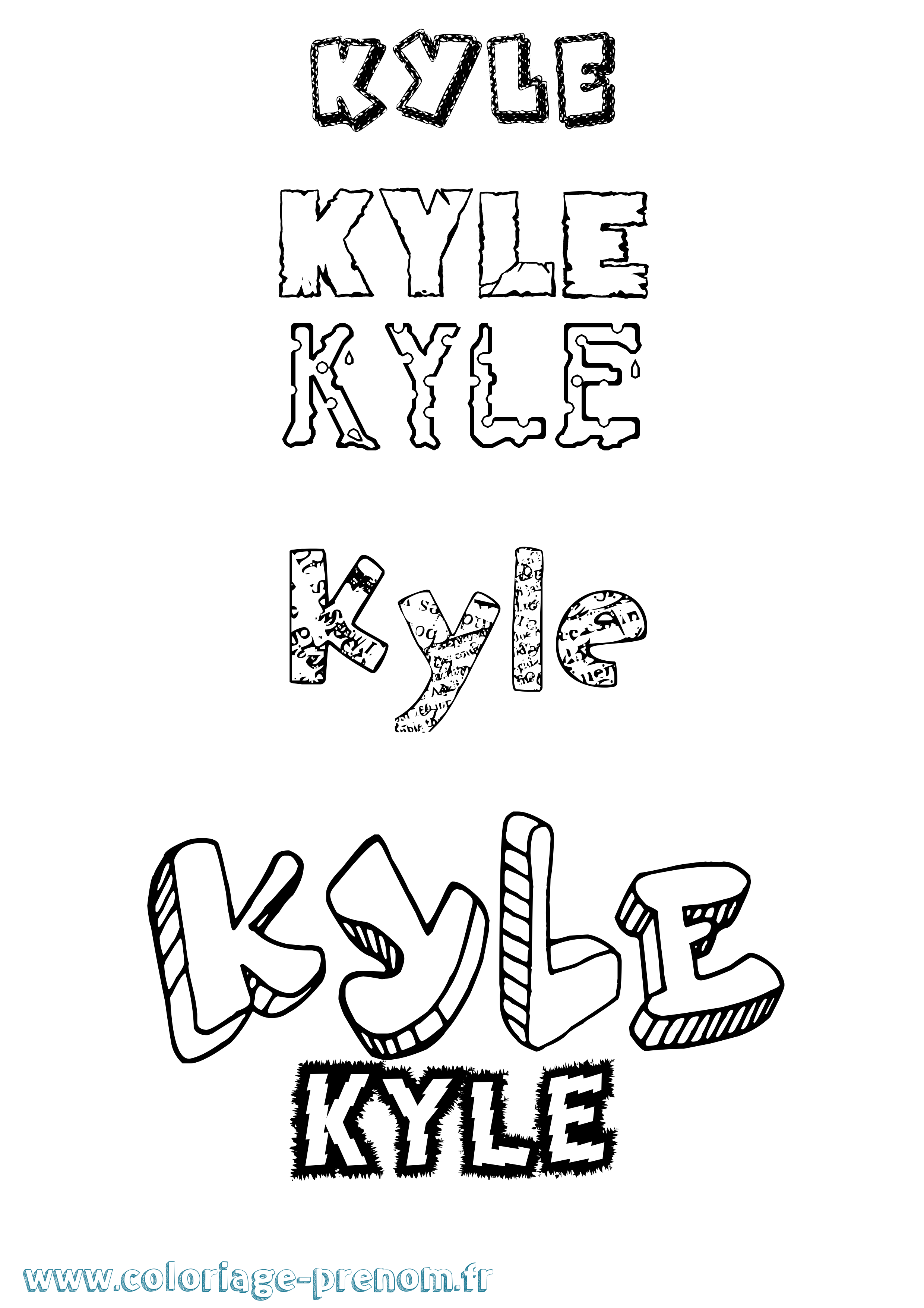 Coloriage Kyle Coloriage prénom Kyle