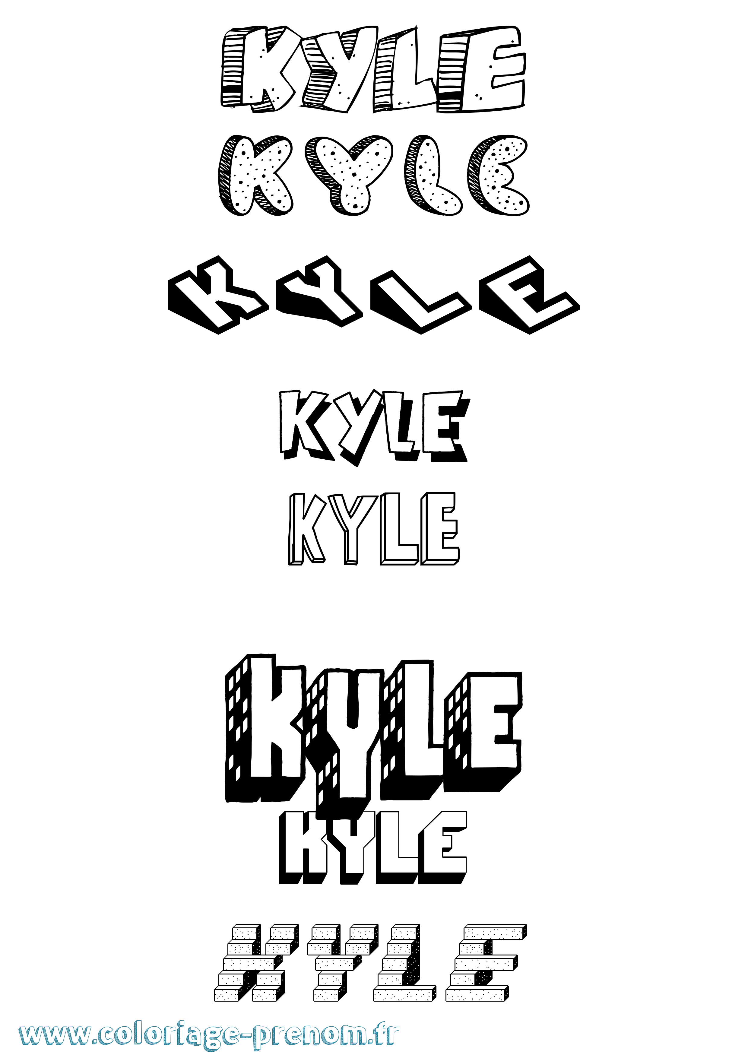Coloriage Kyle Coloriage prénom Kyle