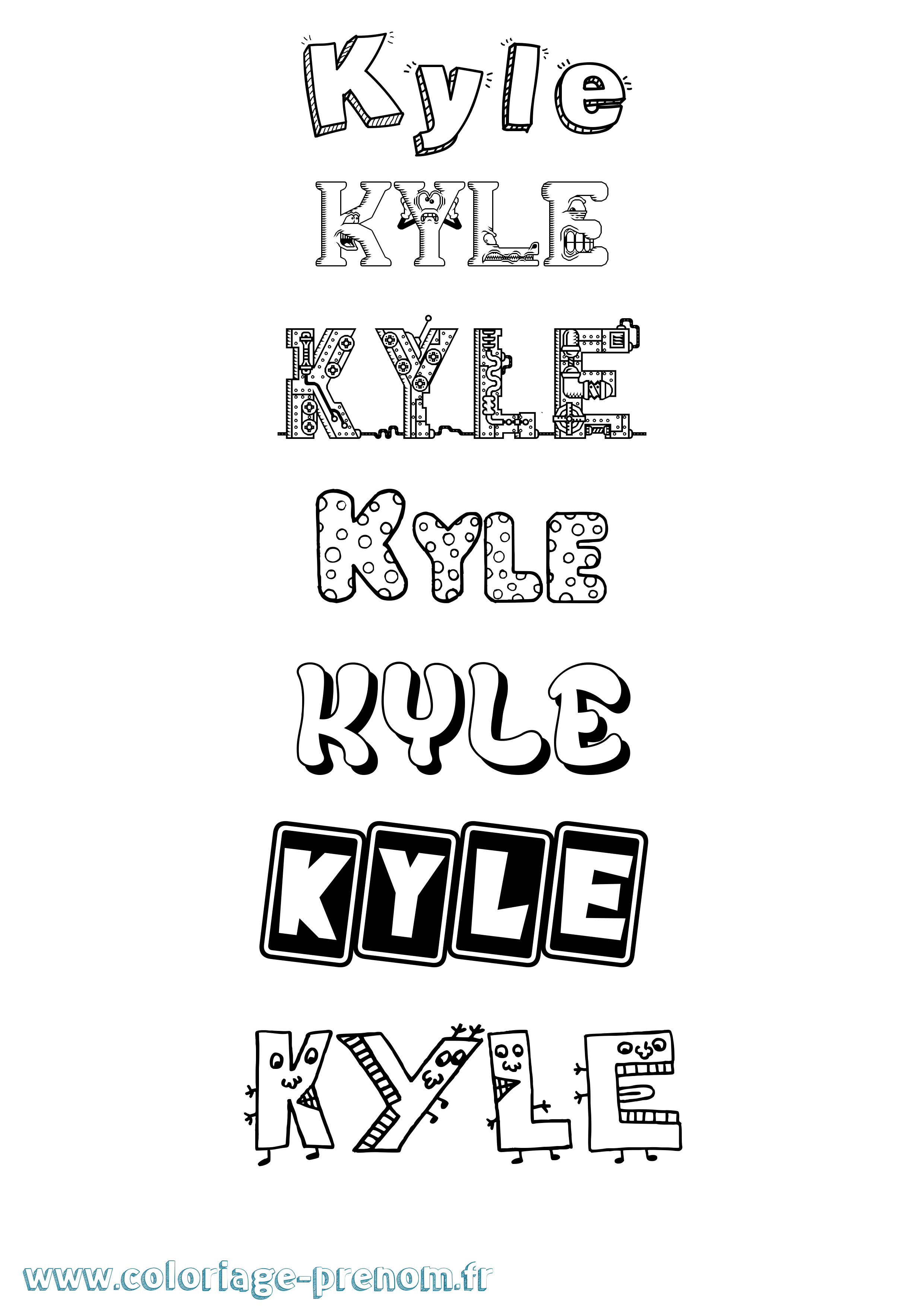 Coloriage Kyle Coloriage prénom Kyle