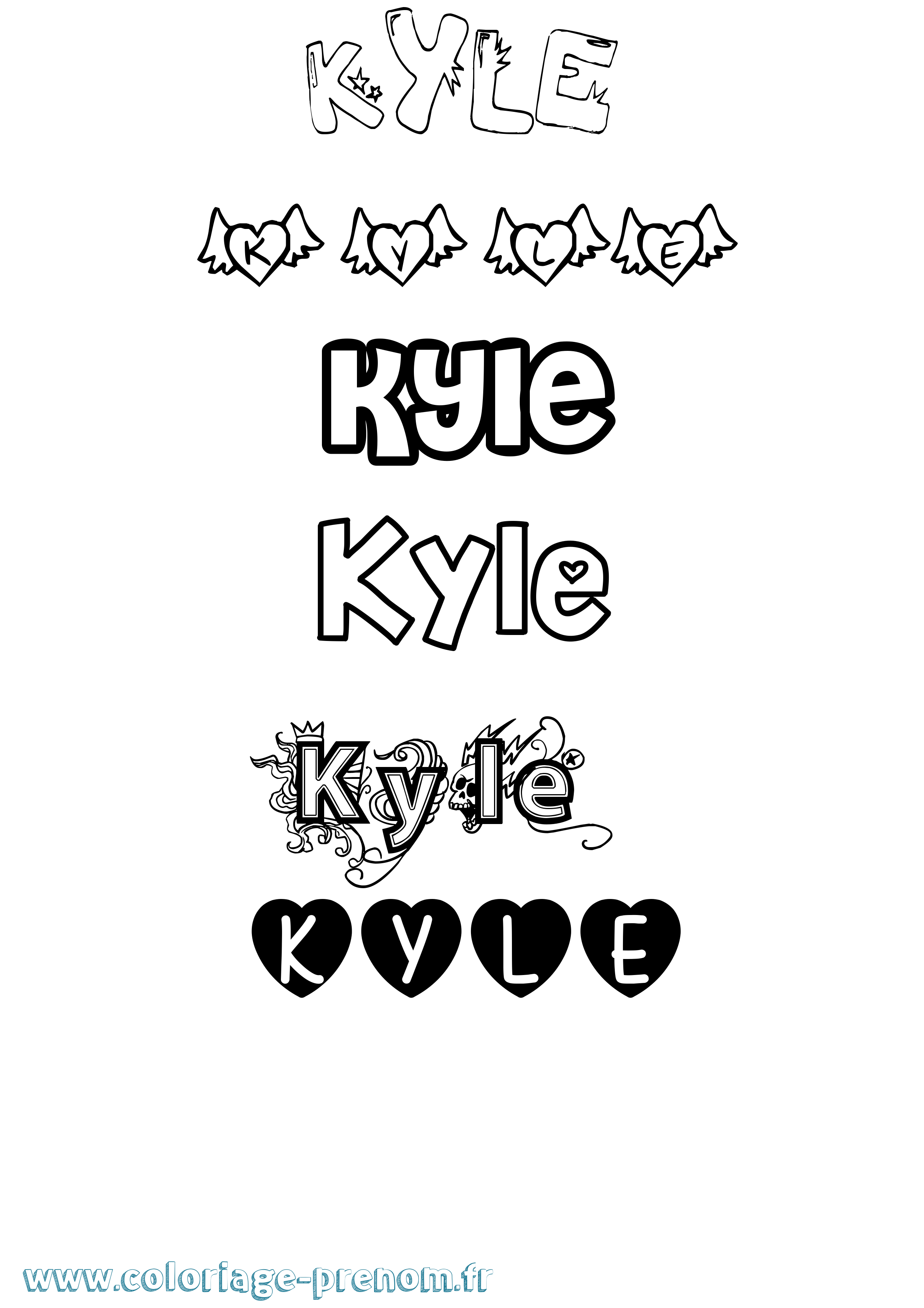 Coloriage Kyle Coloriage prénom Kyle