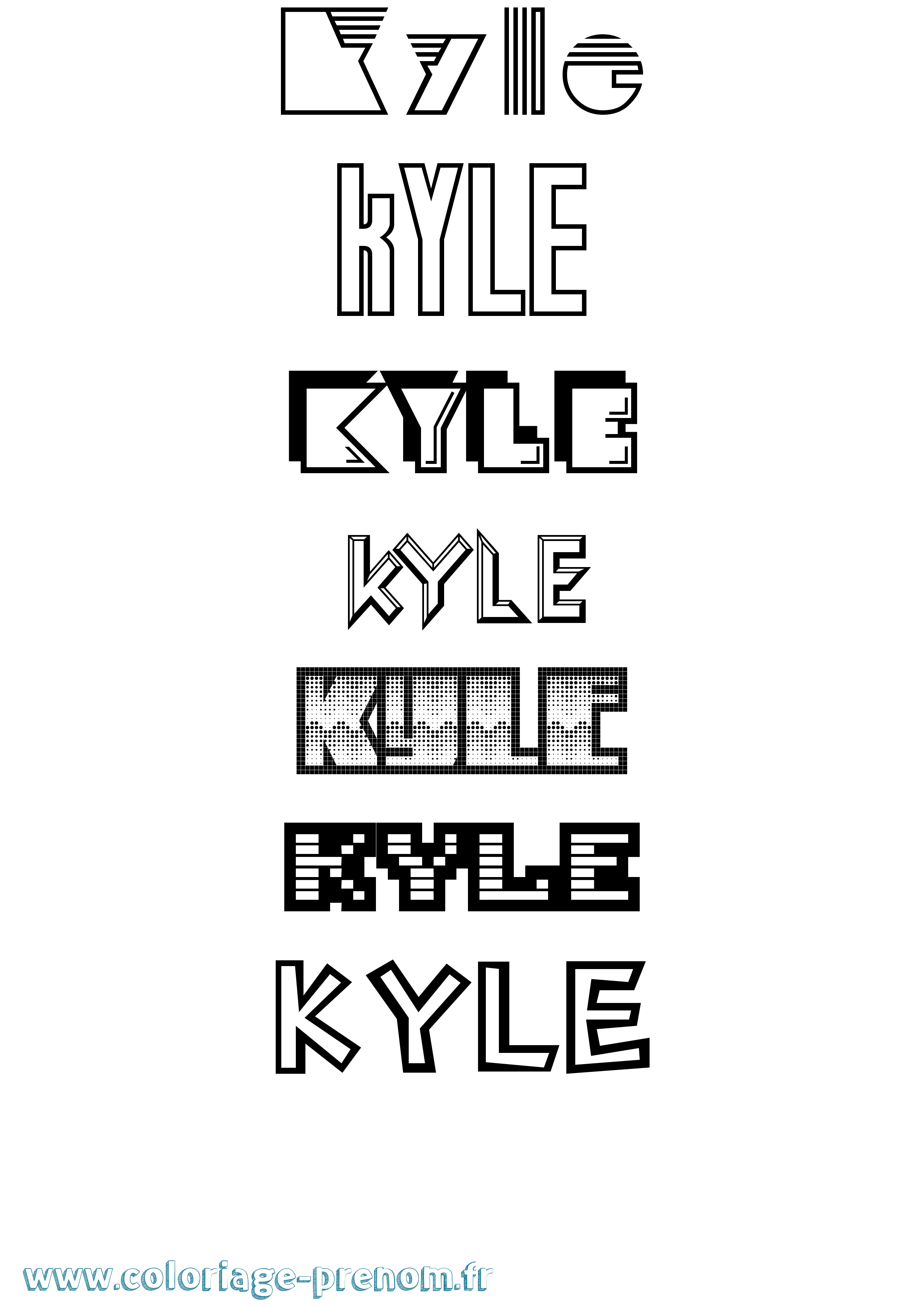 Coloriage Kyle Coloriage prénom Kyle