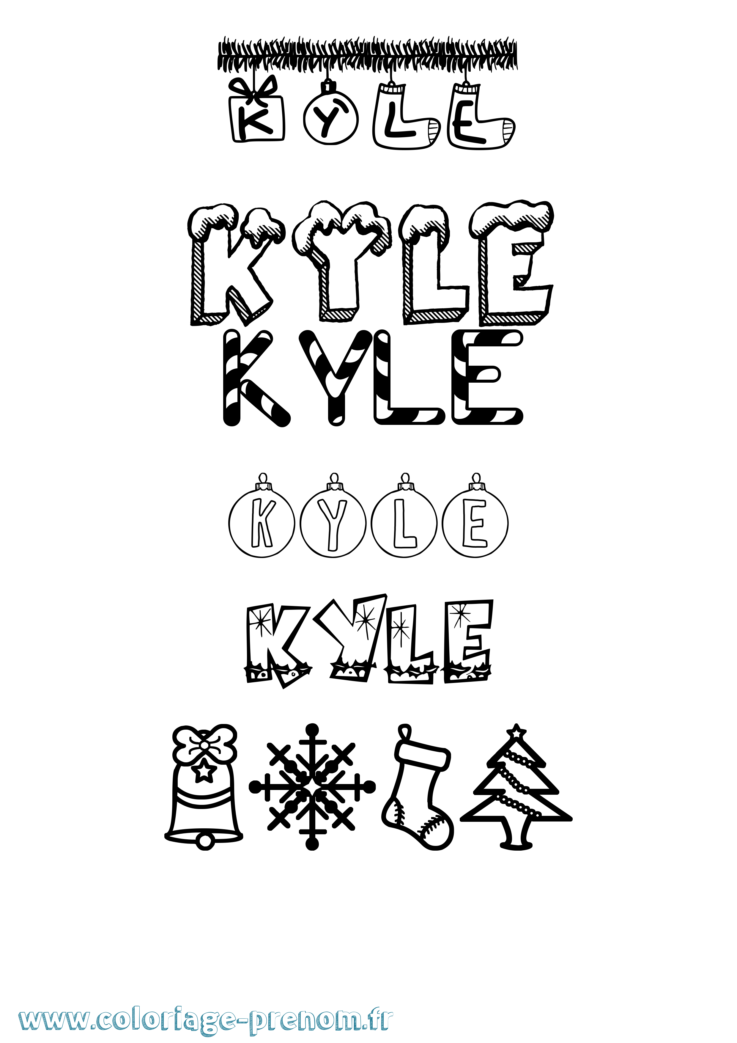 Coloriage Kyle Coloriage prénom Kyle