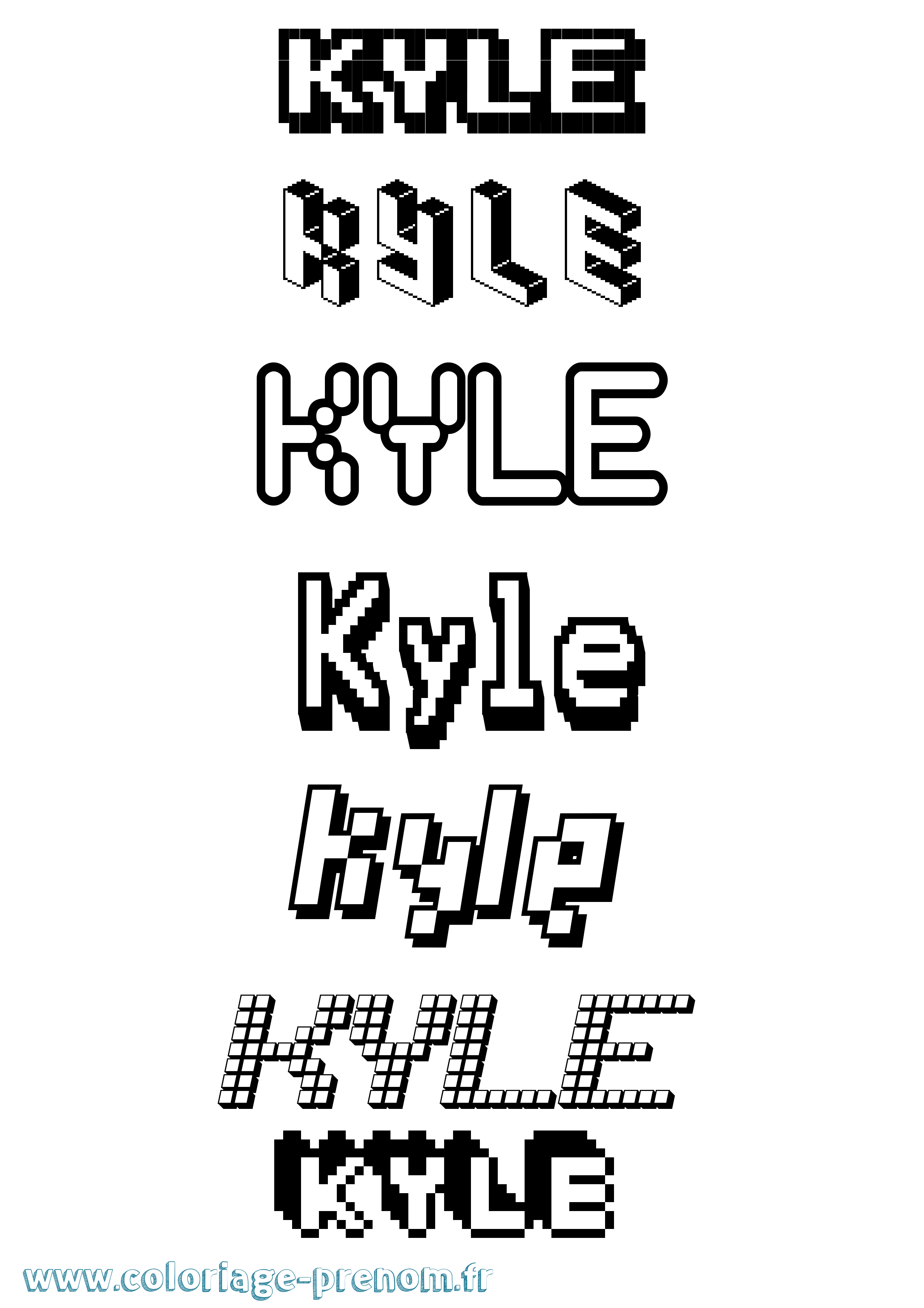 Coloriage Kyle Coloriage prénom Kyle