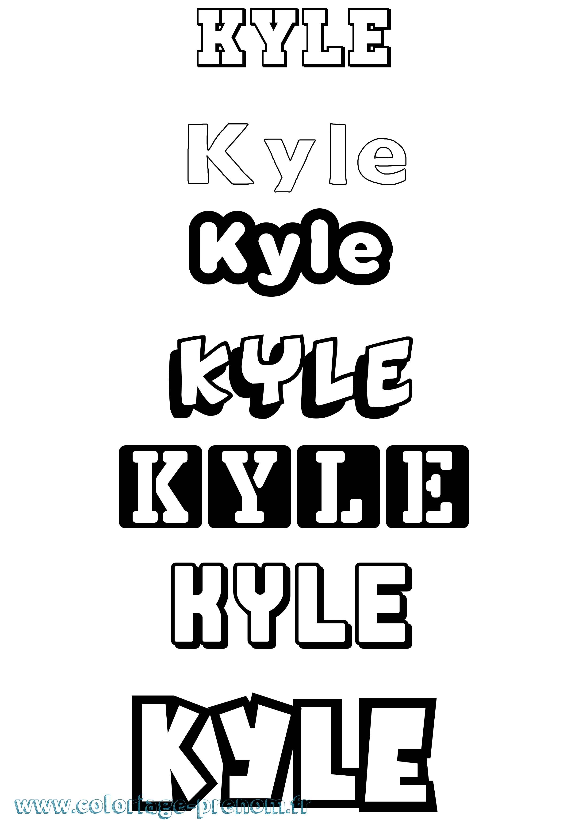 Coloriage Kyle Coloriage prénom Kyle
