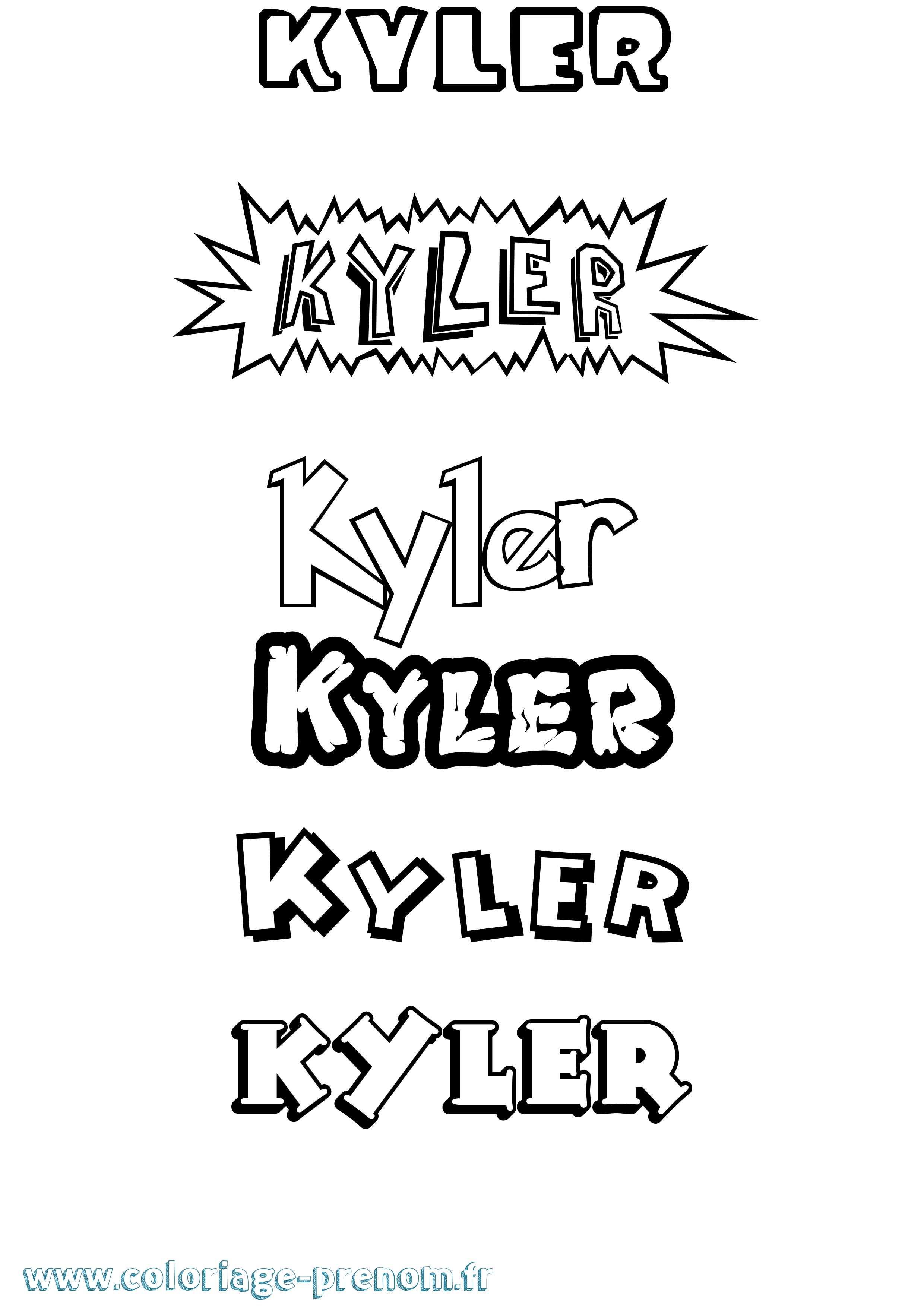 Coloriage prénom Kyler Dessin Animé