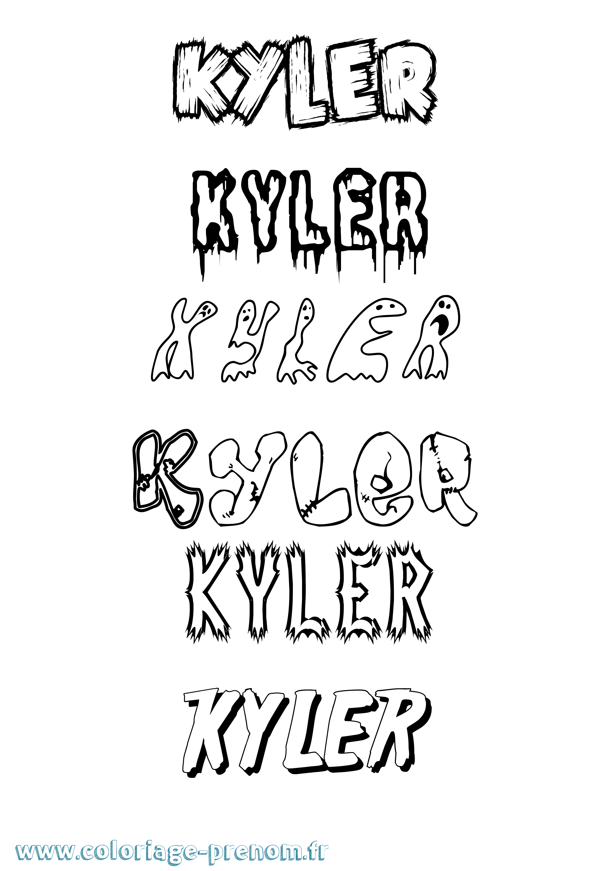 Coloriage prénom Kyler Frisson