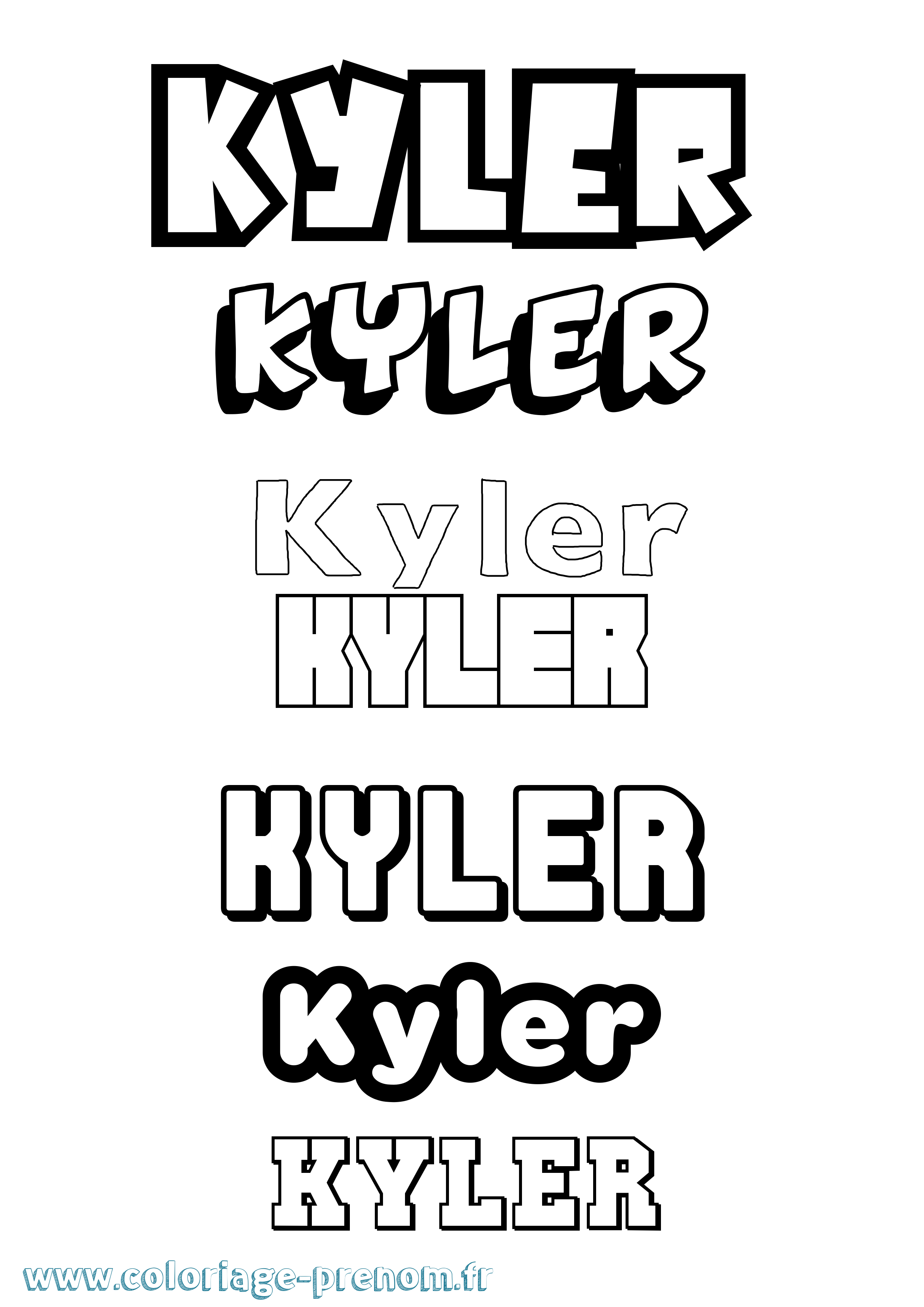 Coloriage prénom Kyler Simple