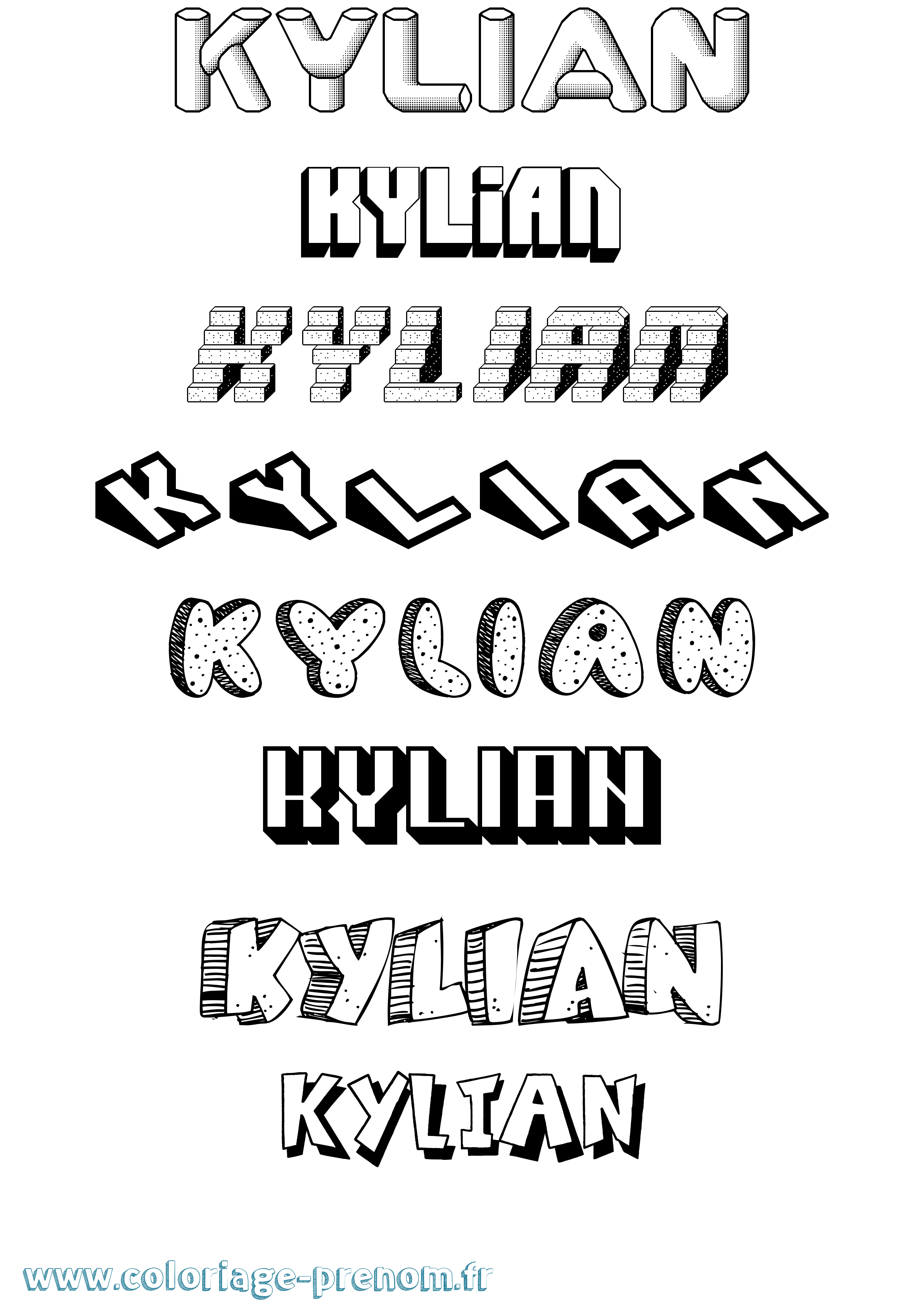 Coloriage prénom Kylian