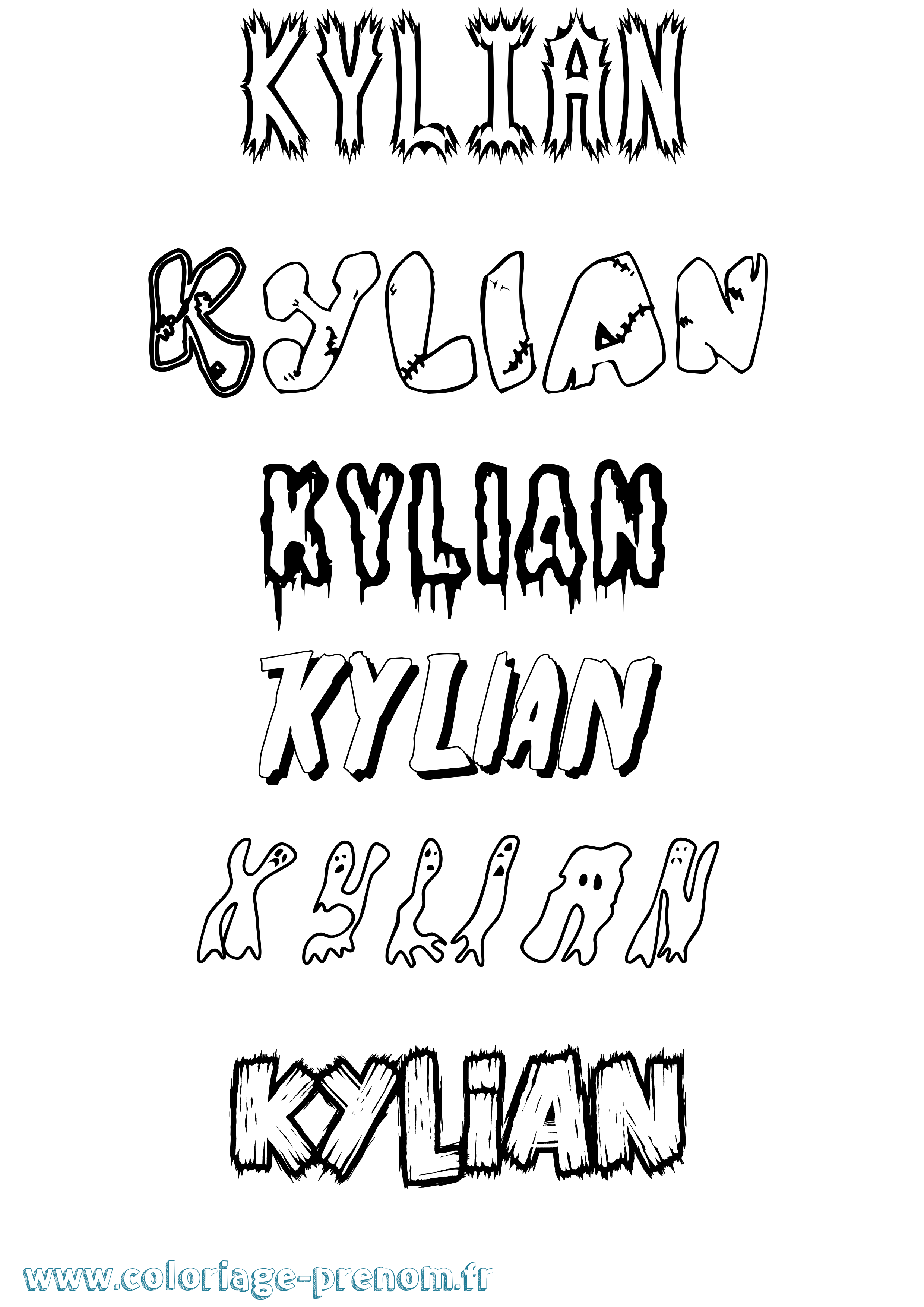 Coloriage prénom Kylian