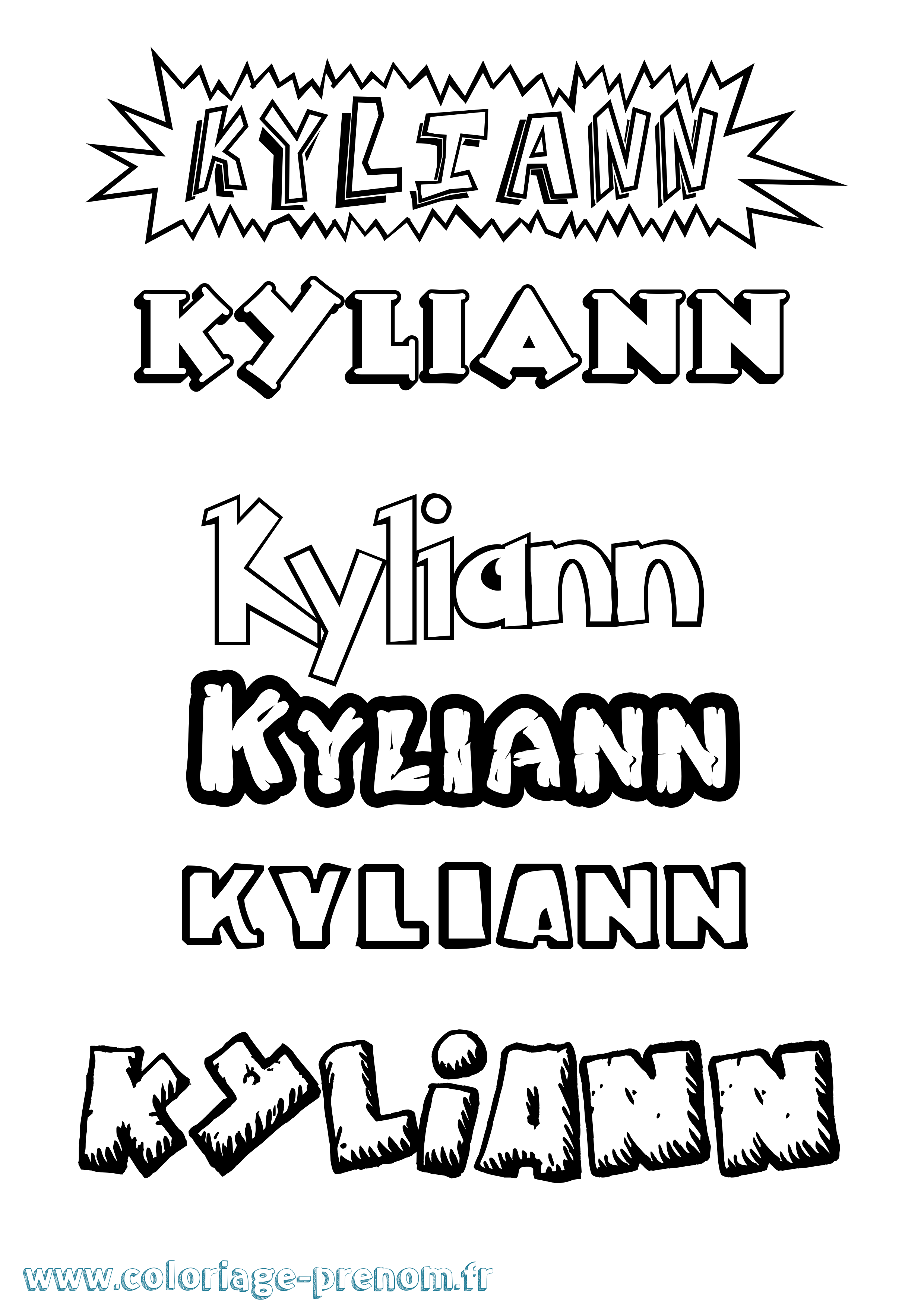 Coloriage prénom Kyliann Dessin Animé