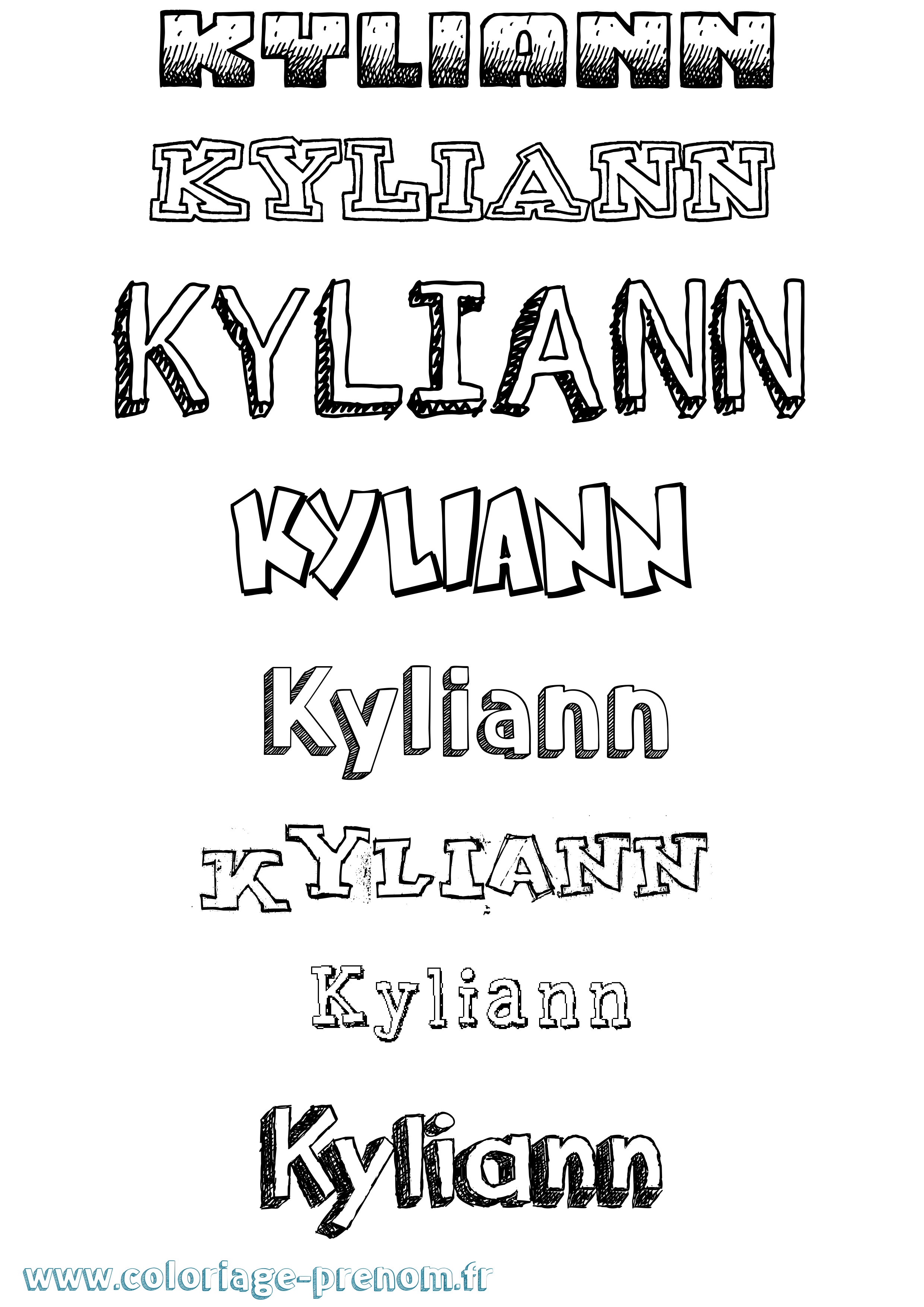 Coloriage prénom Kyliann Dessiné