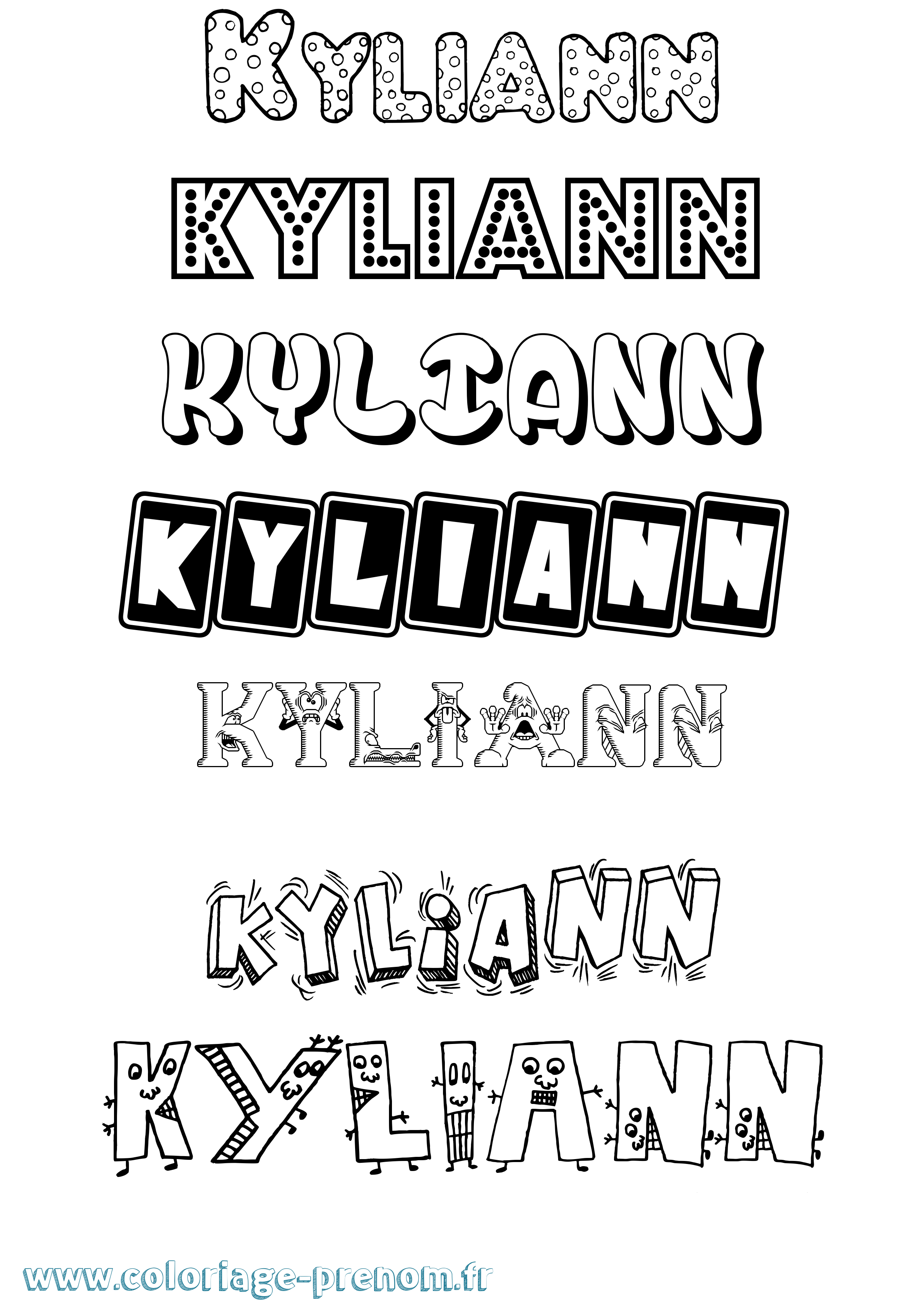 Coloriage prénom Kyliann Fun