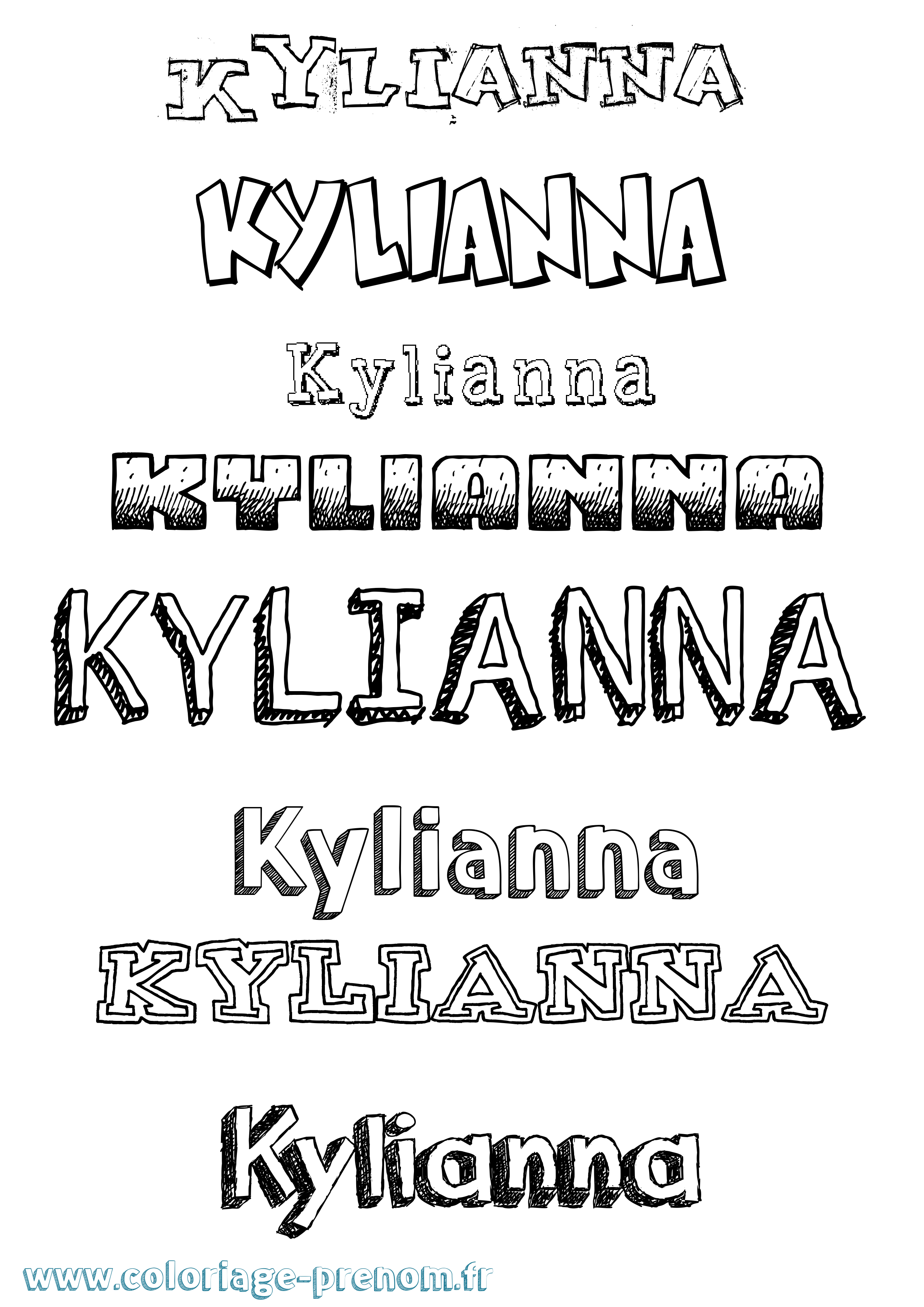 Coloriage prénom Kylianna Dessiné