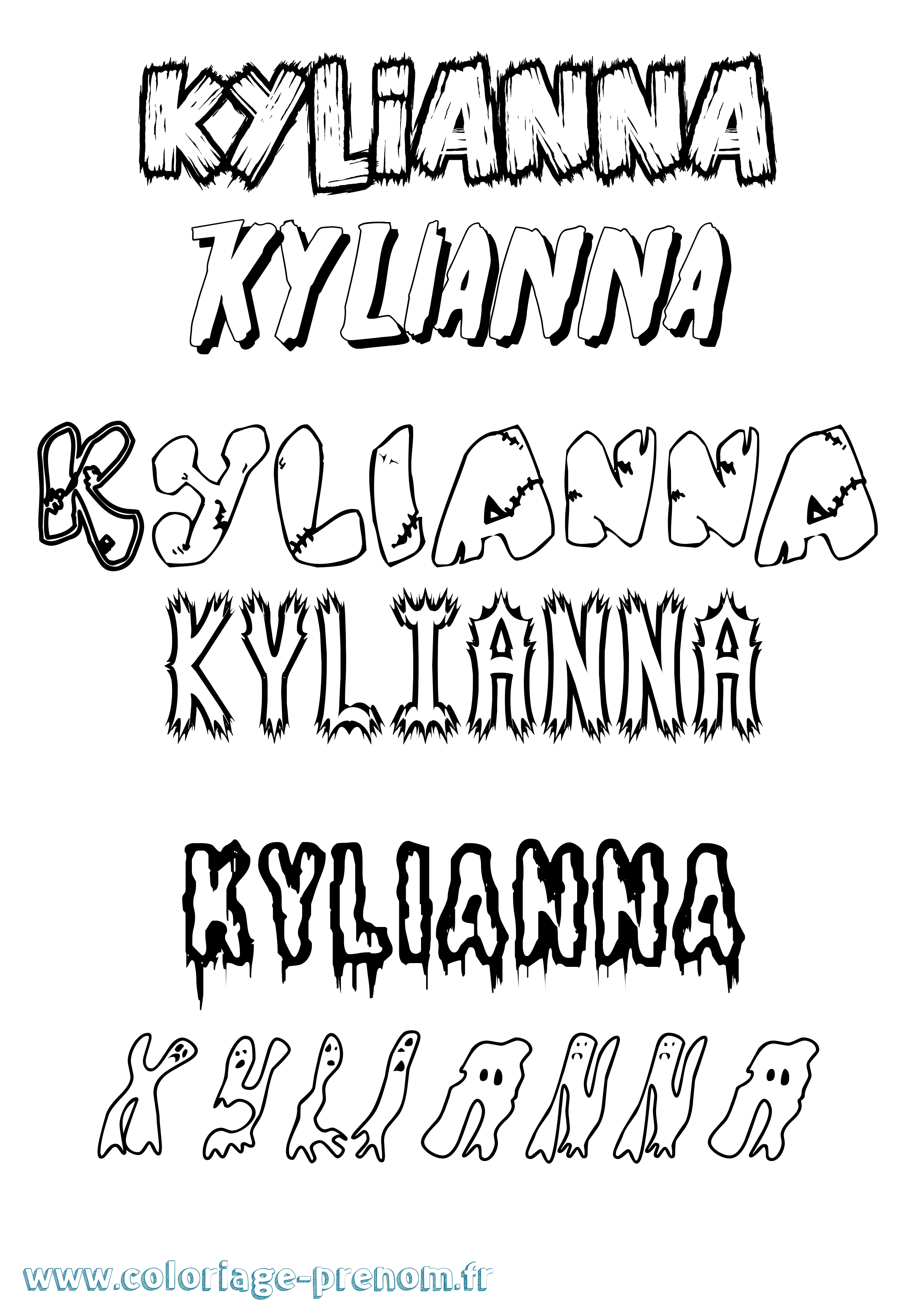 Coloriage prénom Kylianna Frisson