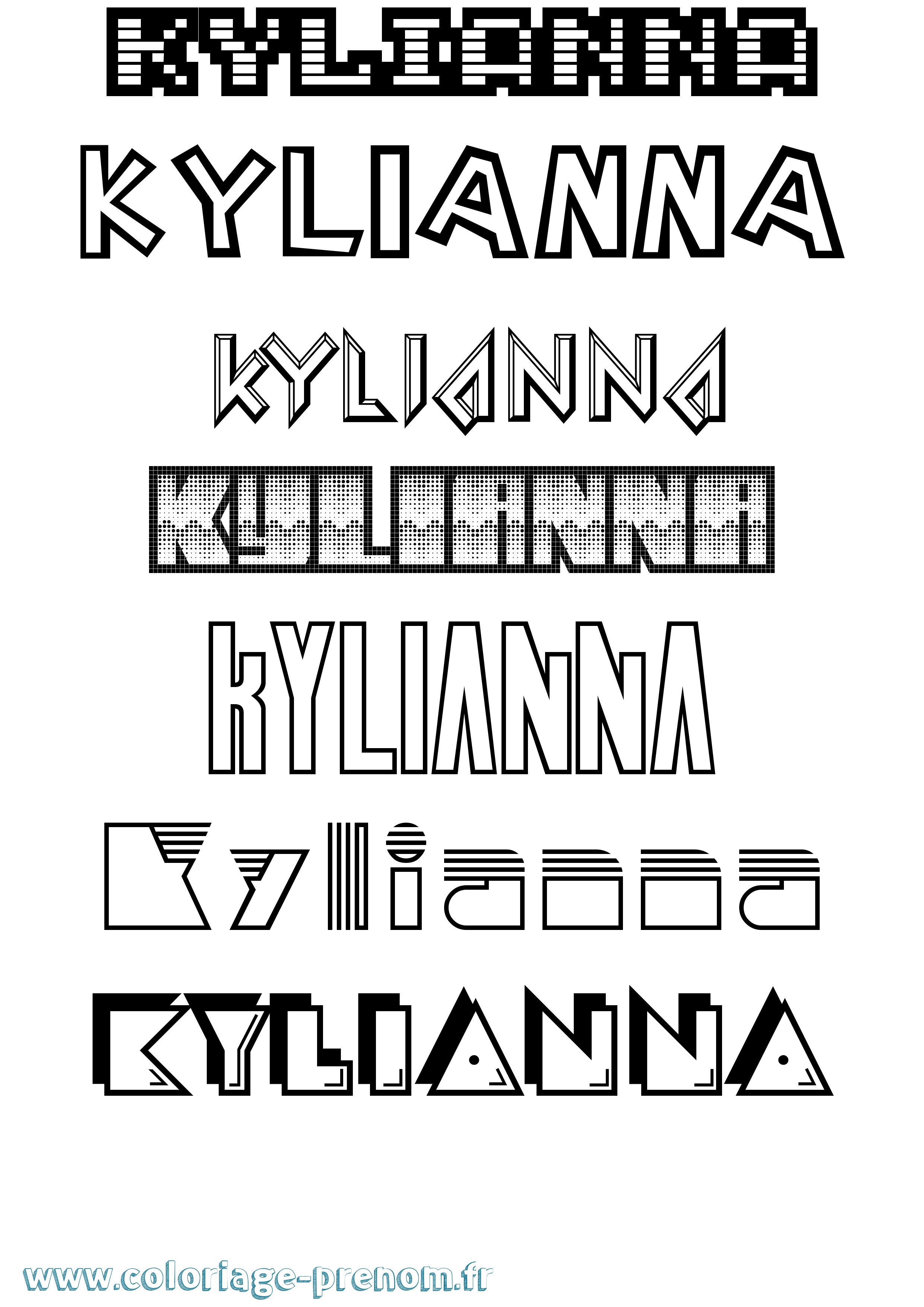 Coloriage prénom Kylianna Jeux Vidéos