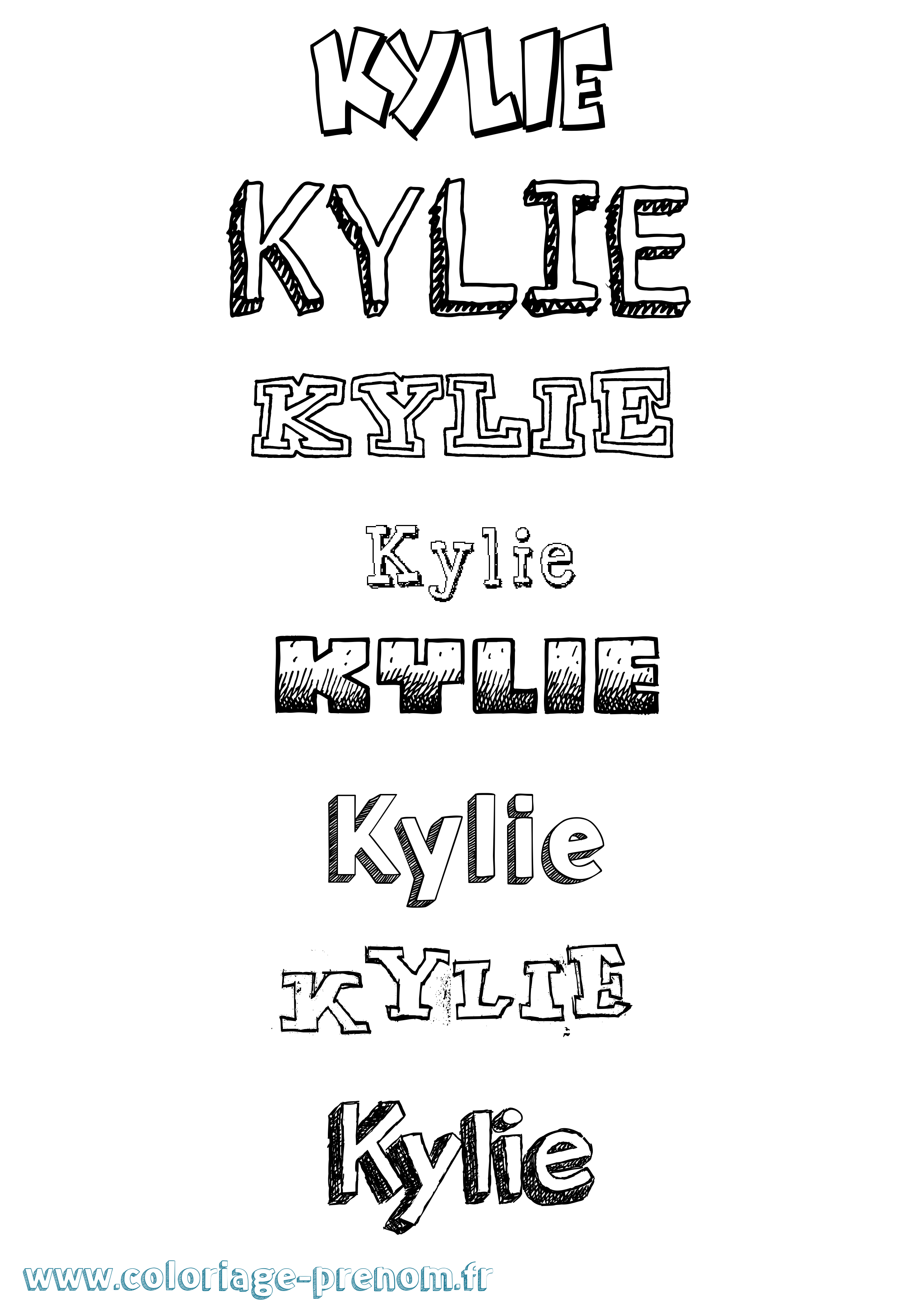 Coloriage prénom Kylie Dessiné