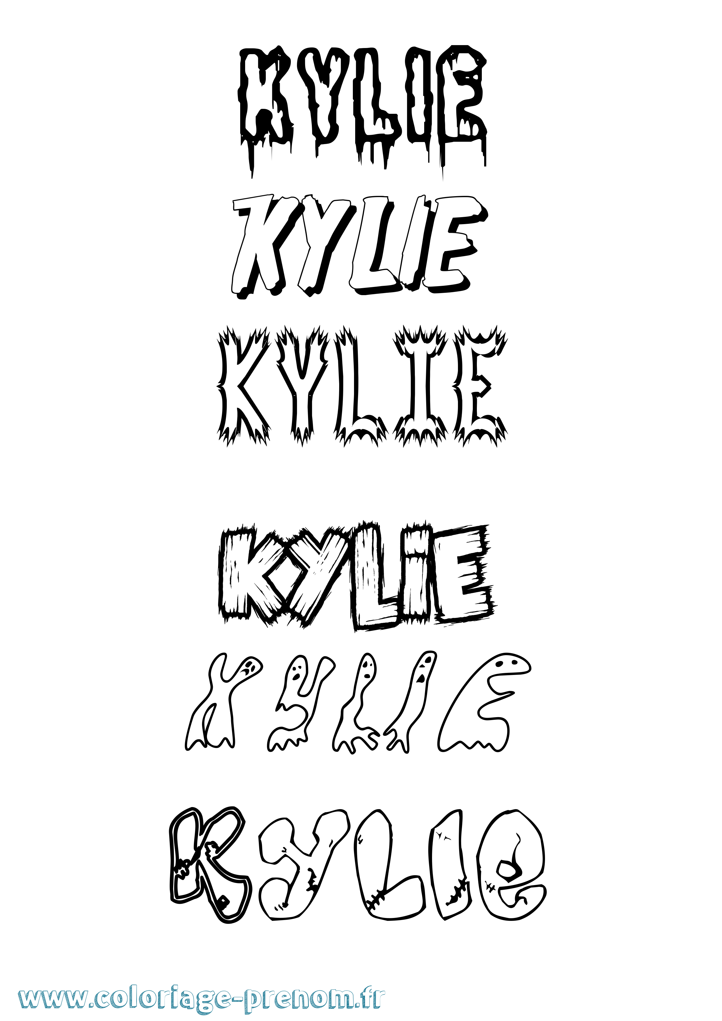 Coloriage prénom Kylie Frisson