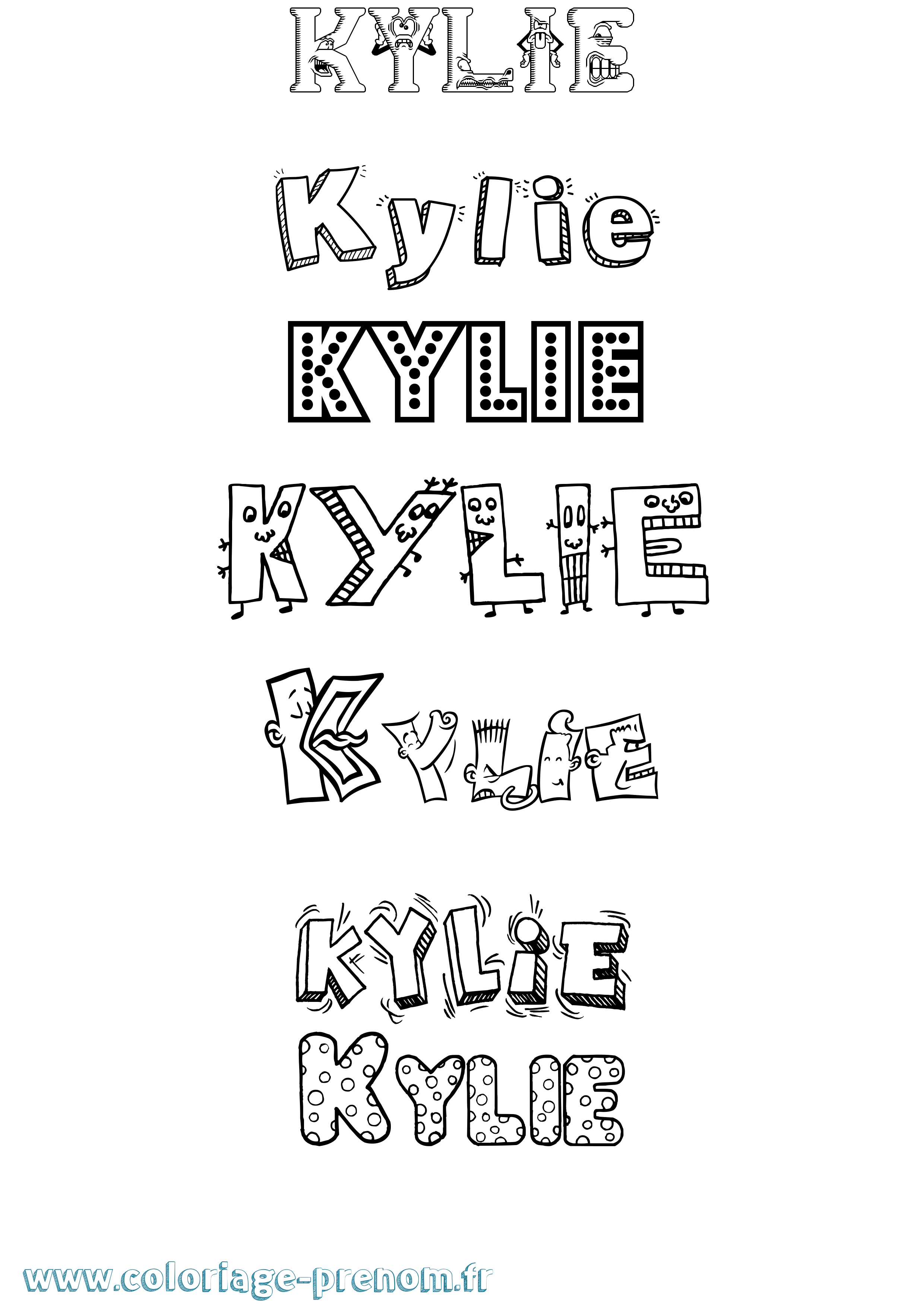 Coloriage prénom Kylie Fun