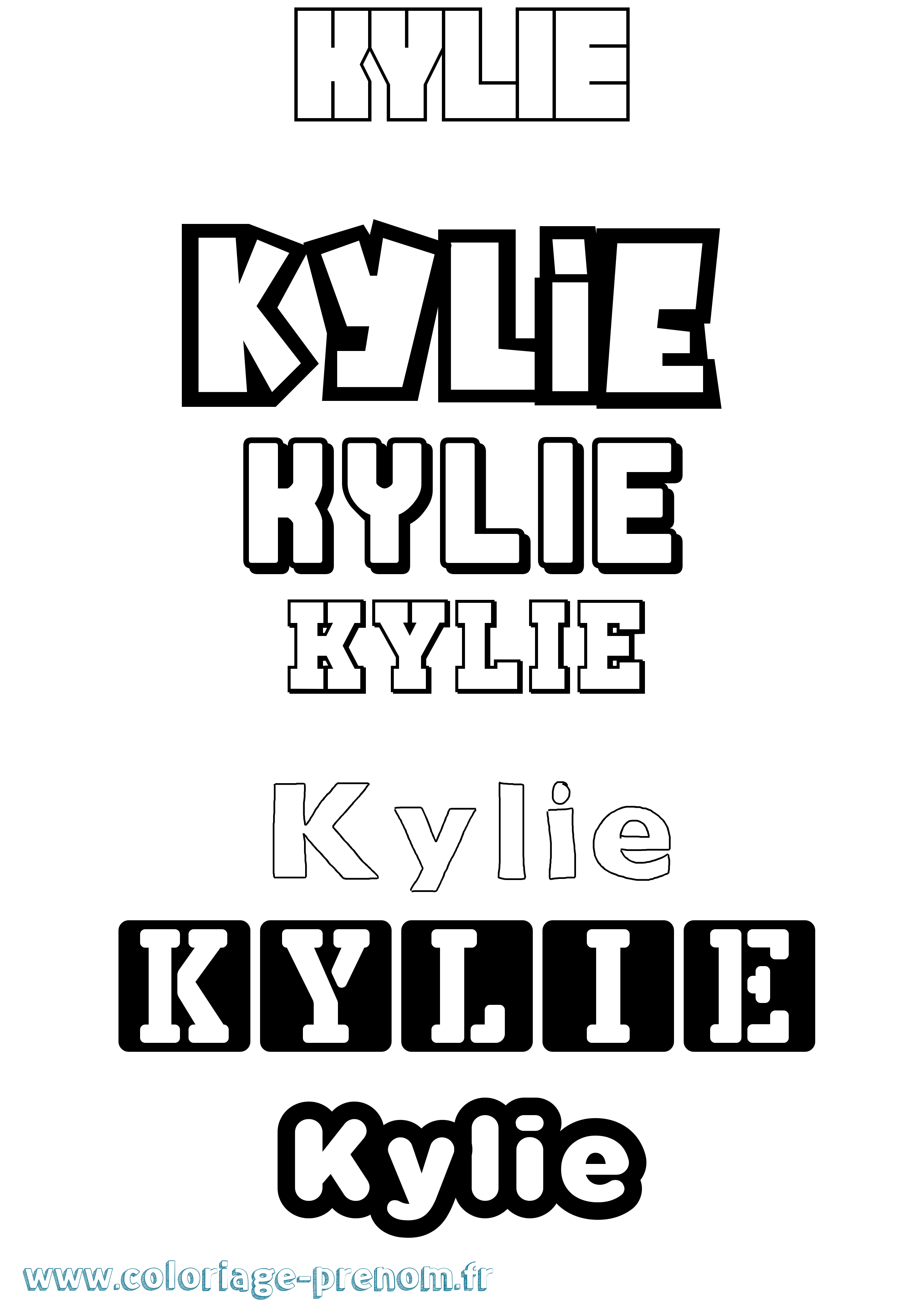 Coloriage prénom Kylie Simple