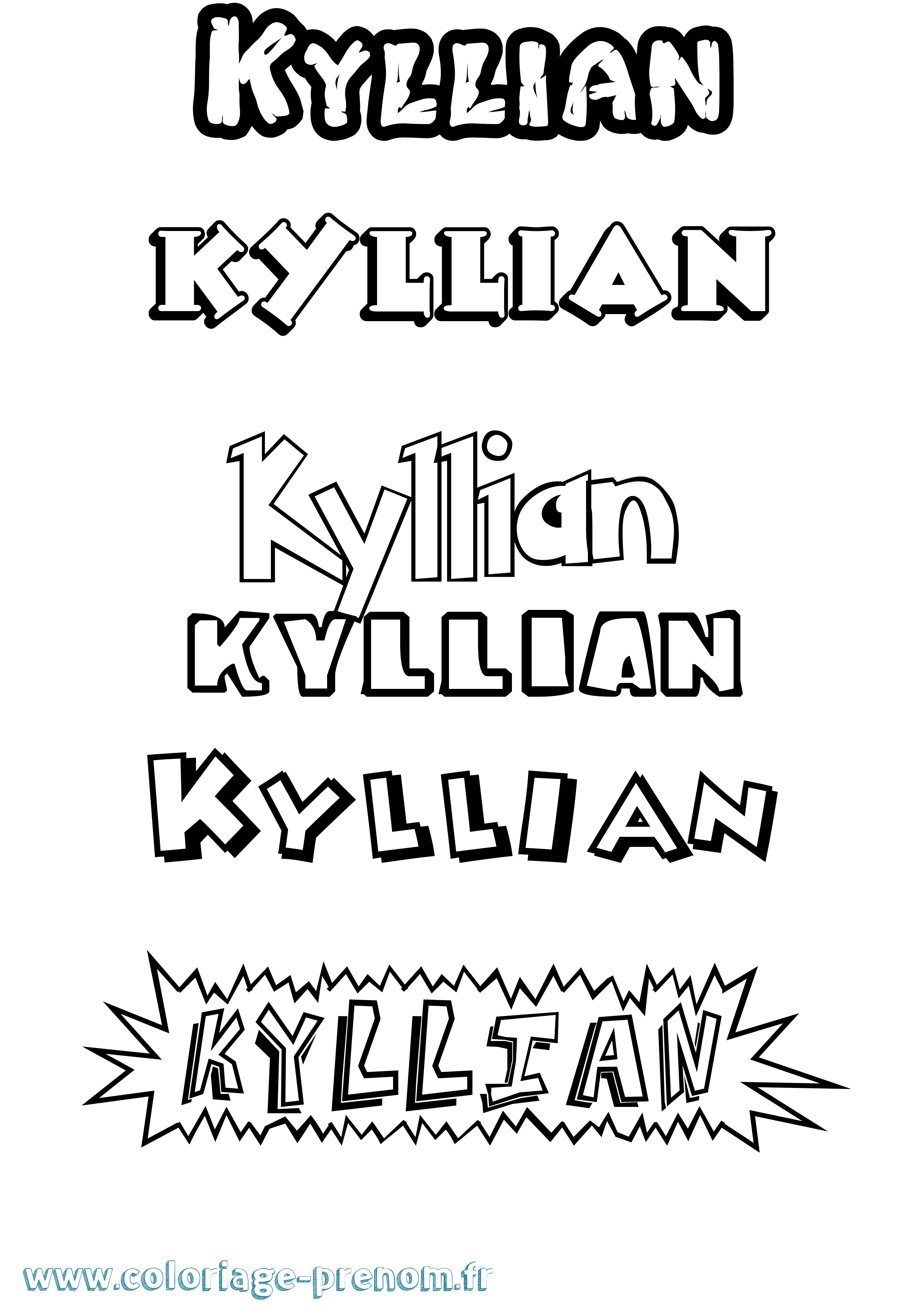 Coloriage prénom Kyllian
