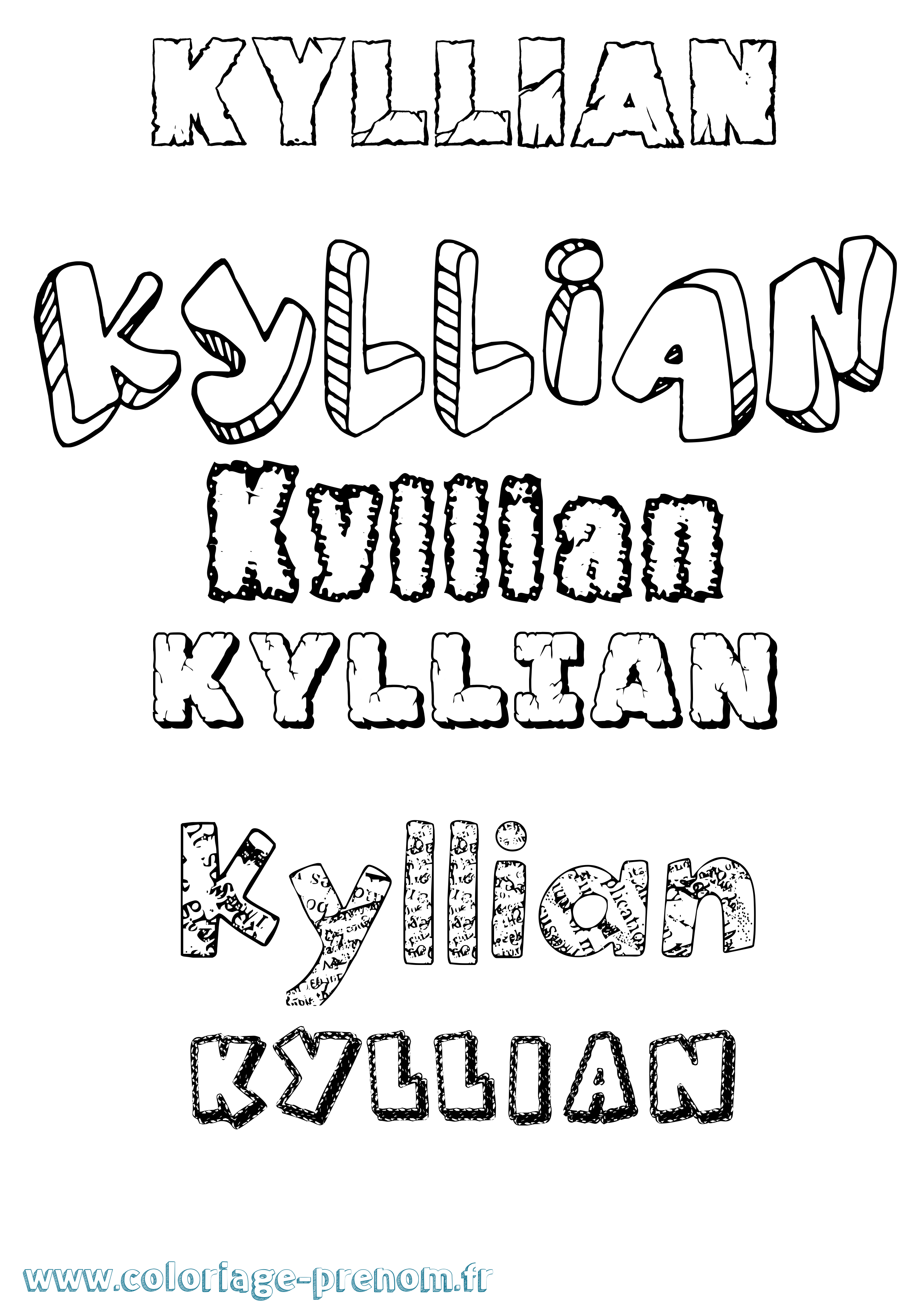 Coloriage prénom Kyllian