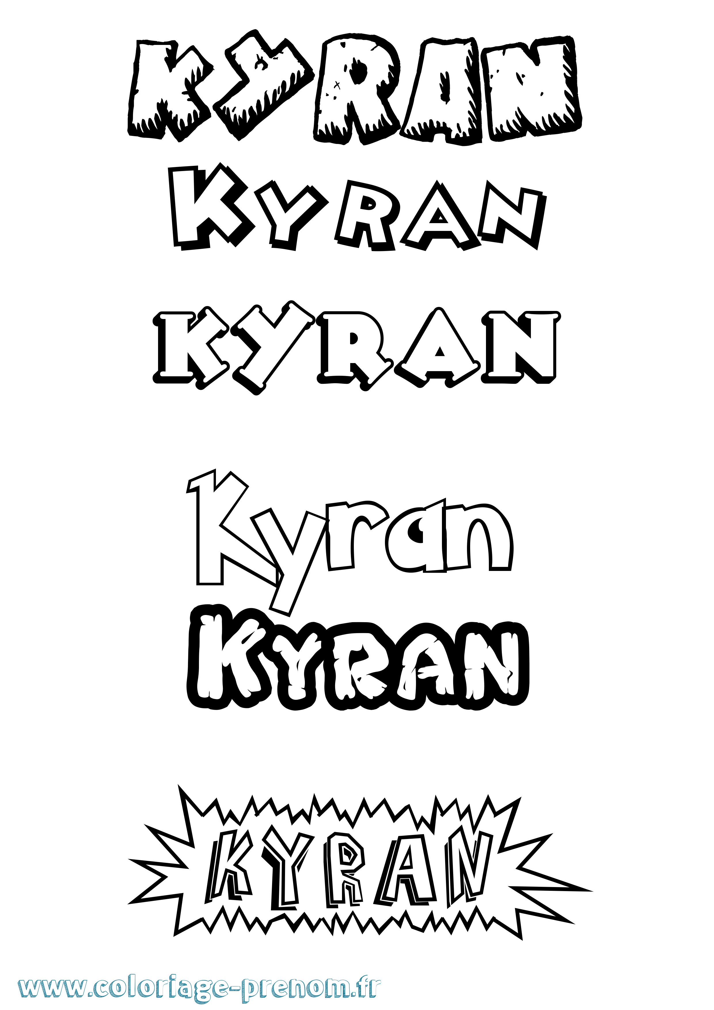 Coloriage prénom Kyran Dessin Animé