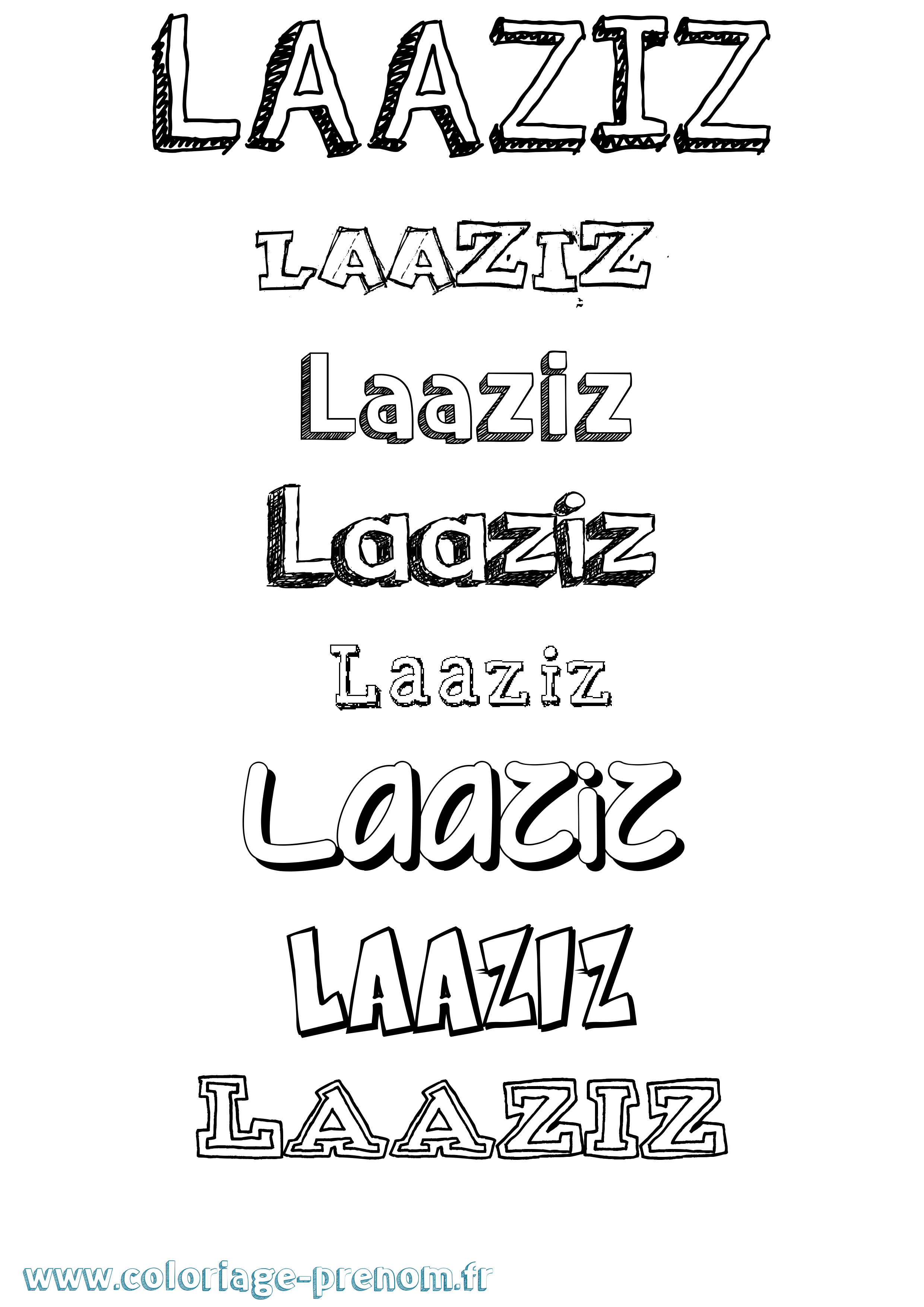 Coloriage prénom Laaziz Dessiné