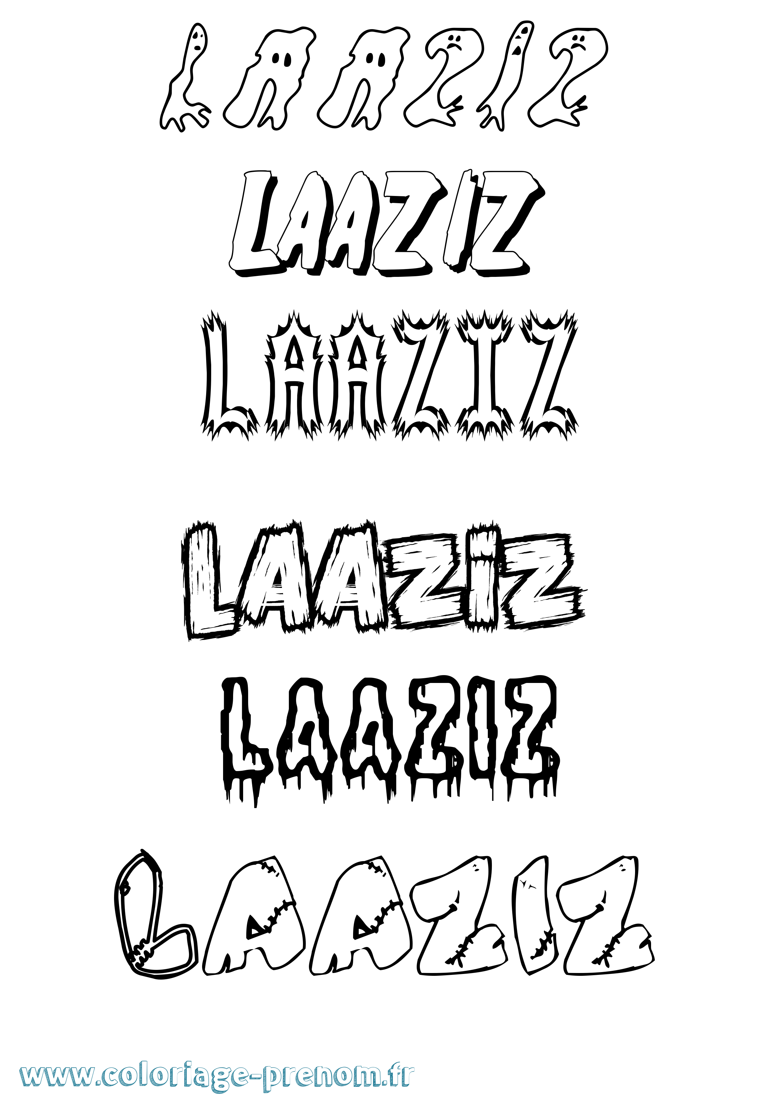 Coloriage prénom Laaziz Frisson