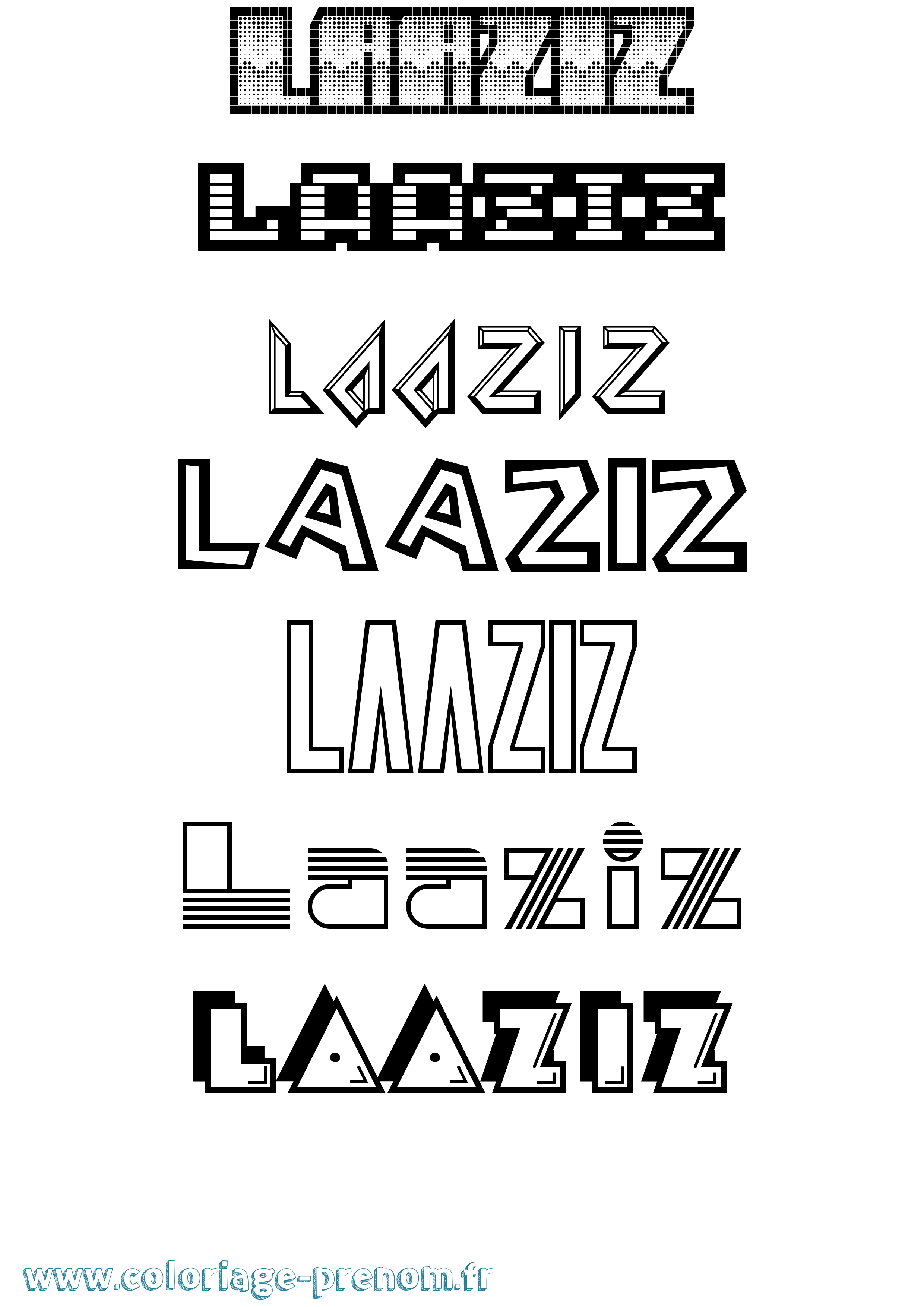 Coloriage prénom Laaziz Jeux Vidéos