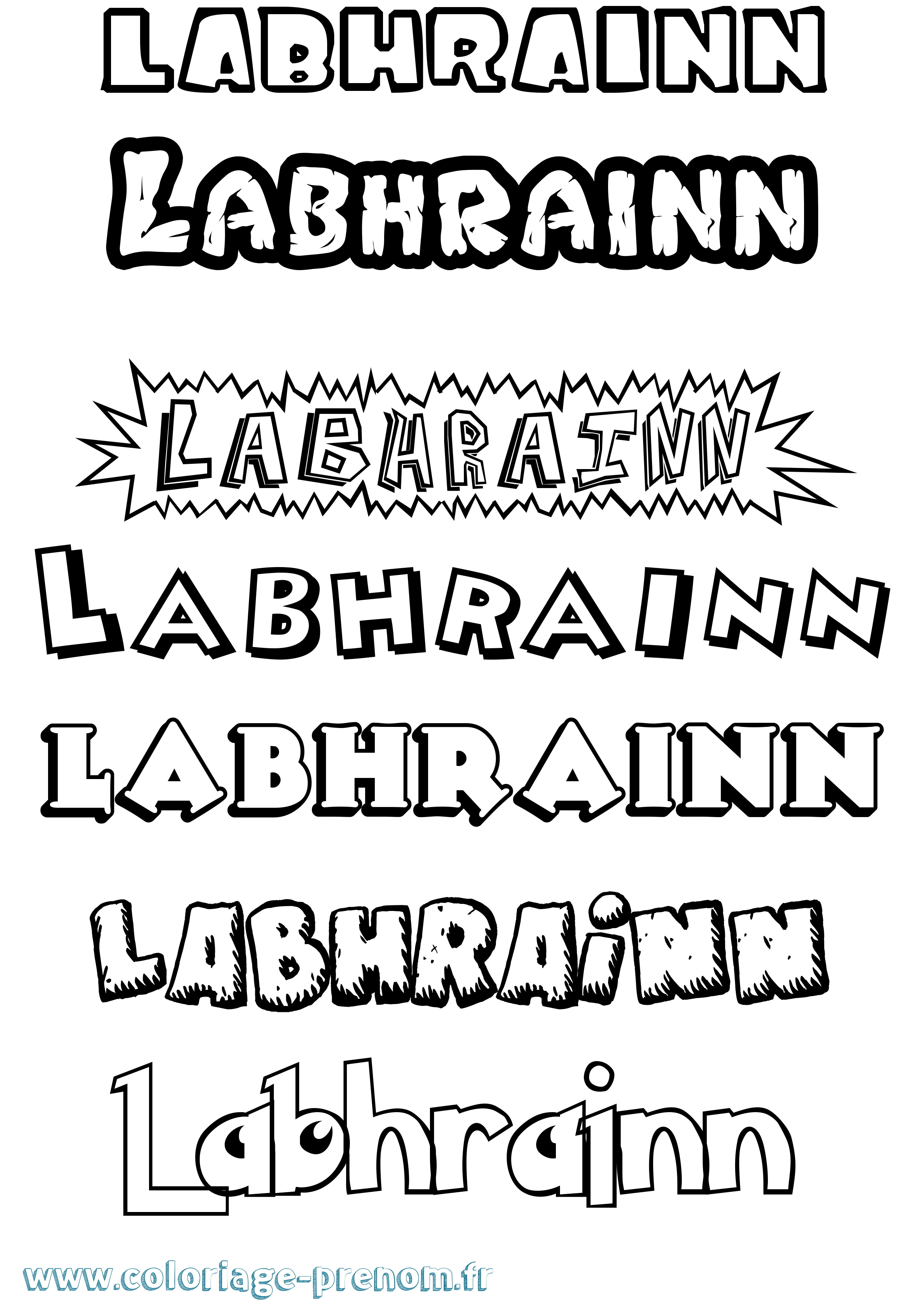 Coloriage Labhrainn Dessin Animé Coloriage prénom Labhrainn Dessin Animé