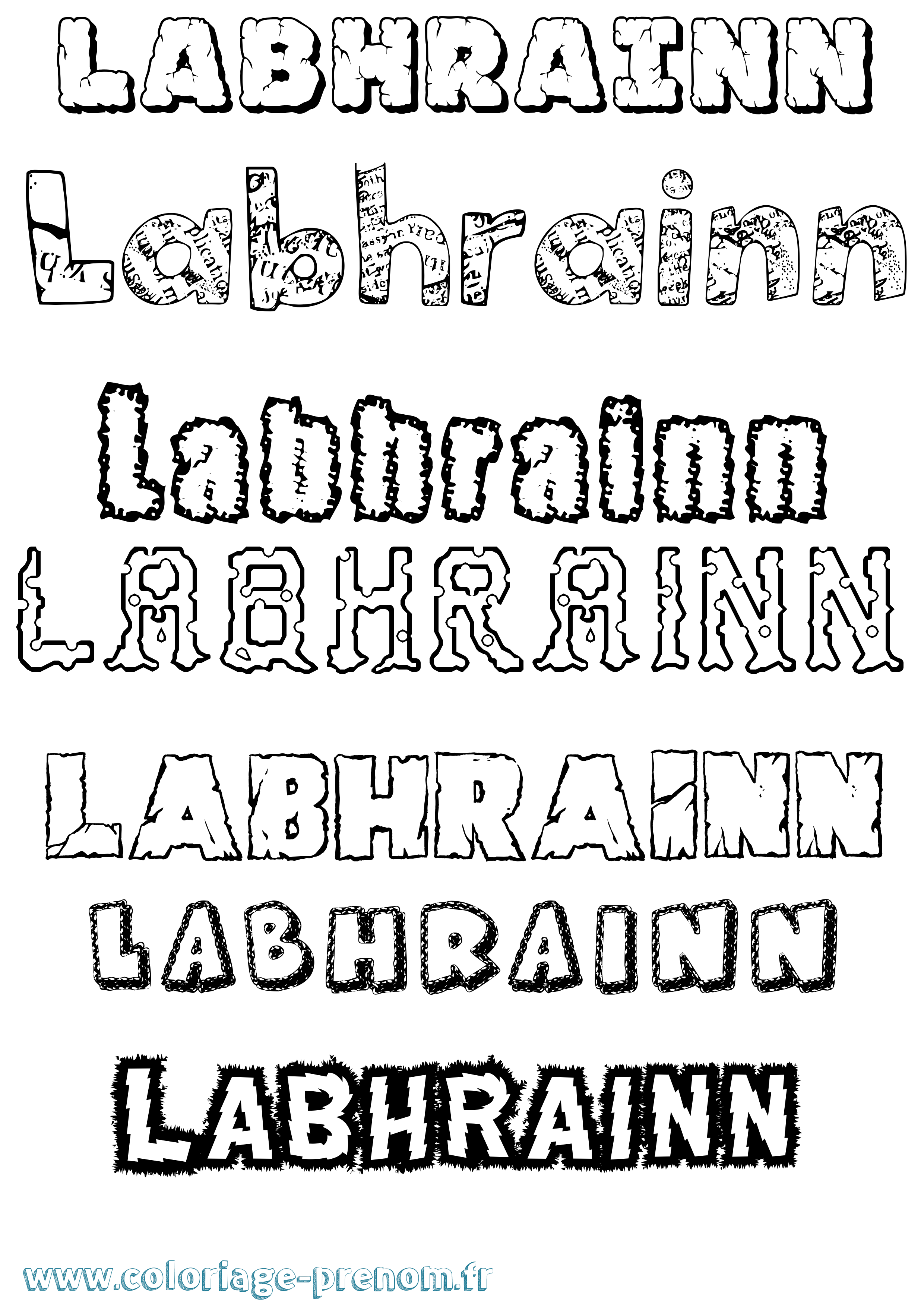 Coloriage Labhrainn Destructuré Coloriage prénom Labhrainn Destructuré